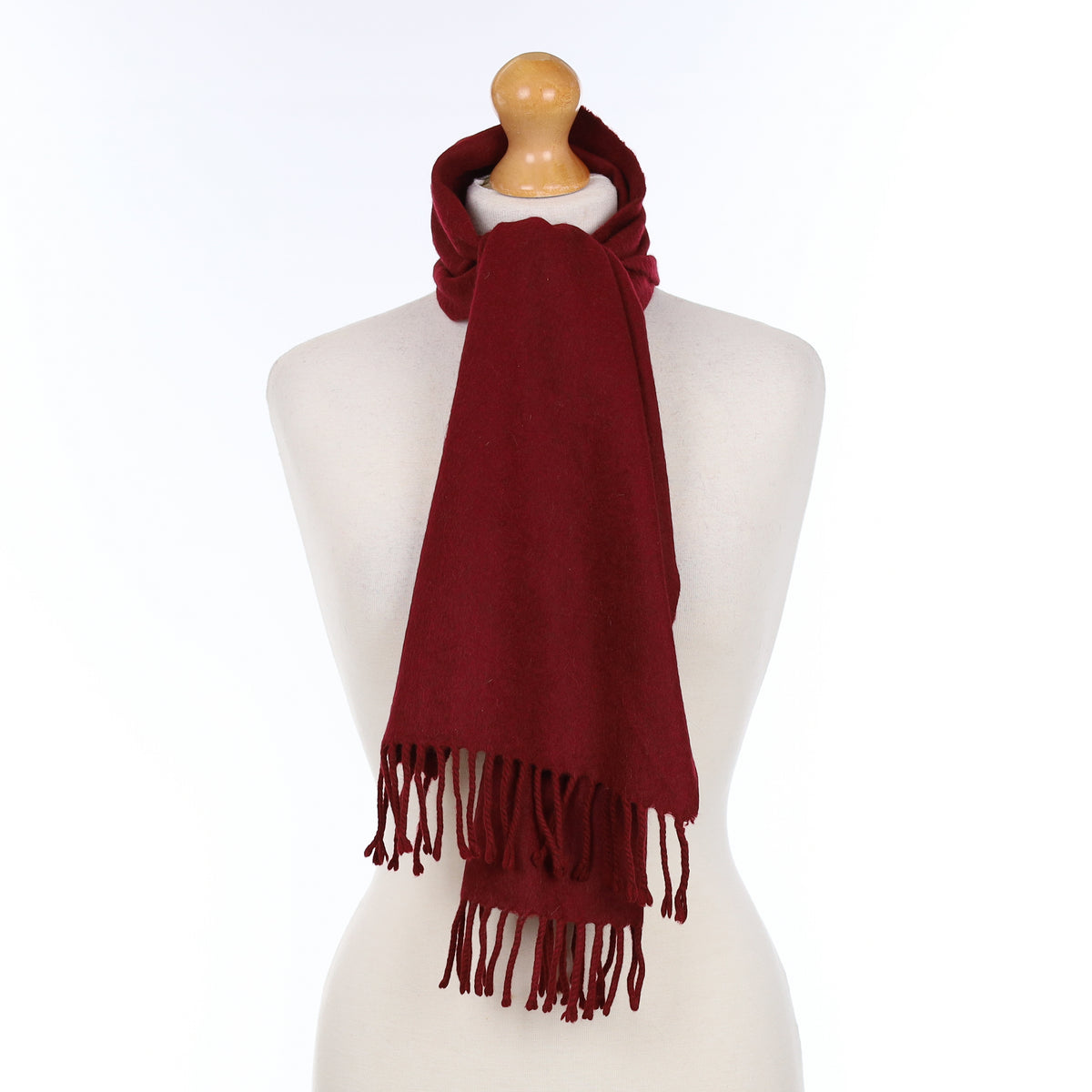 Scottish Burgundy Red Cashmere Woven Scarf
