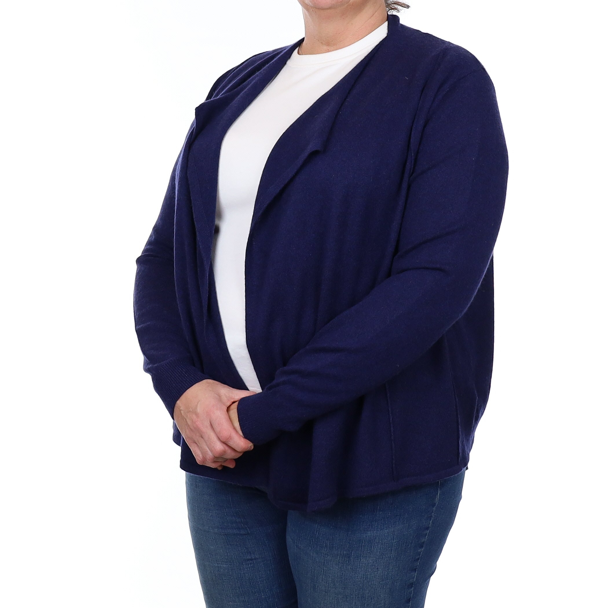 Navy Cashmere Waterfall Cardigan Extra Large