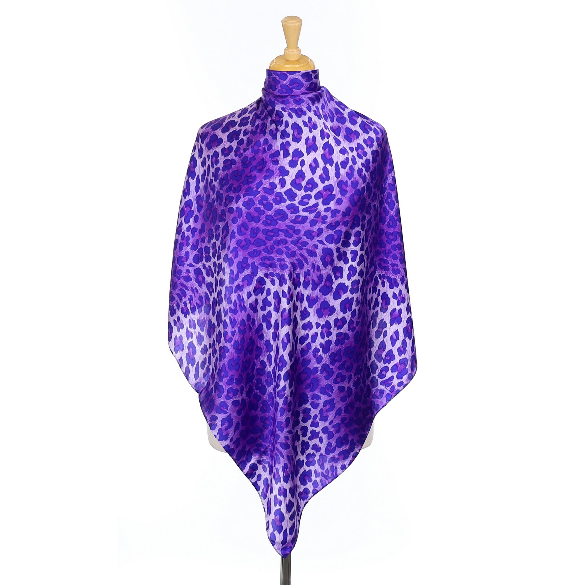 Escada Animal Print Purple Silk Scarf