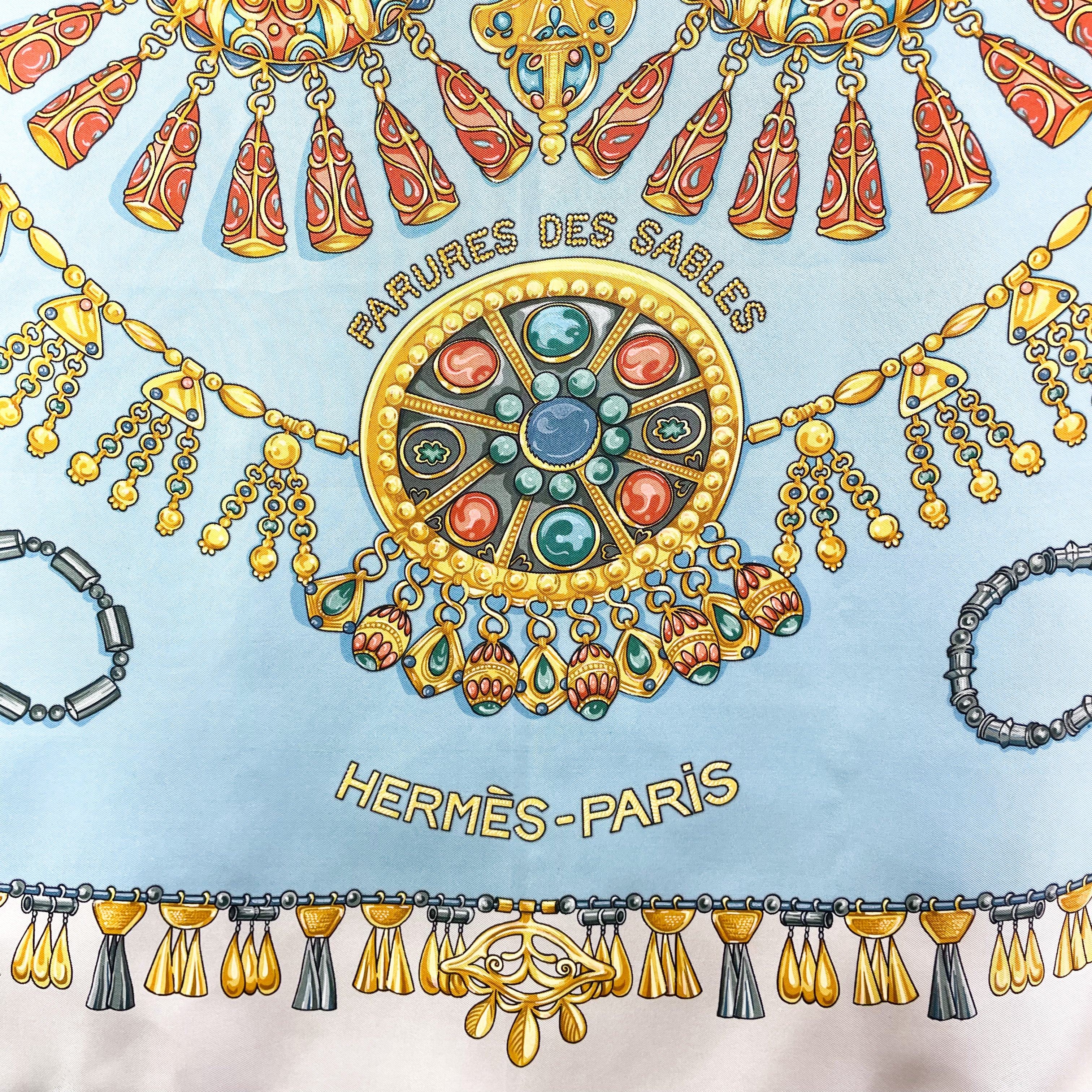 Boxed Hermes Parures des Sables Vintage Silk Scarf