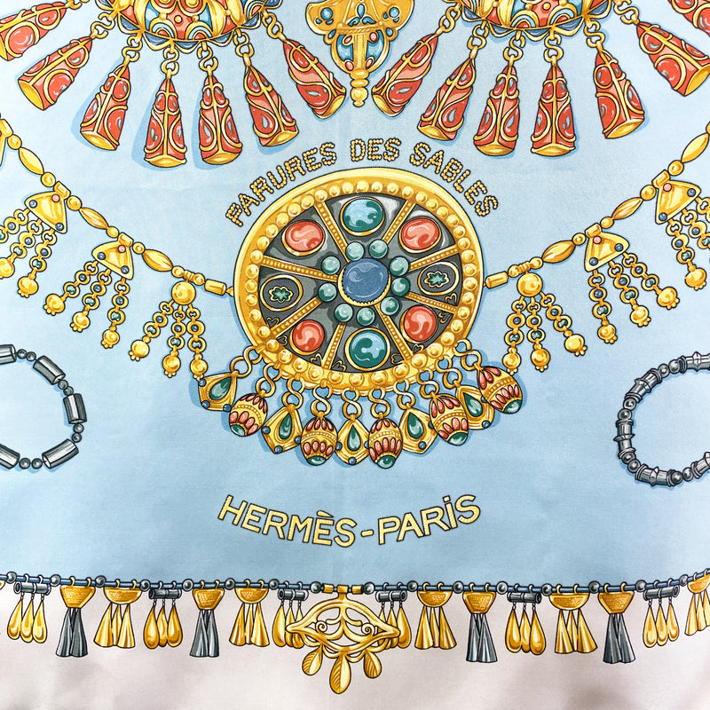 Boxed Hermes Parures des Sables Vintage Silk Scarf