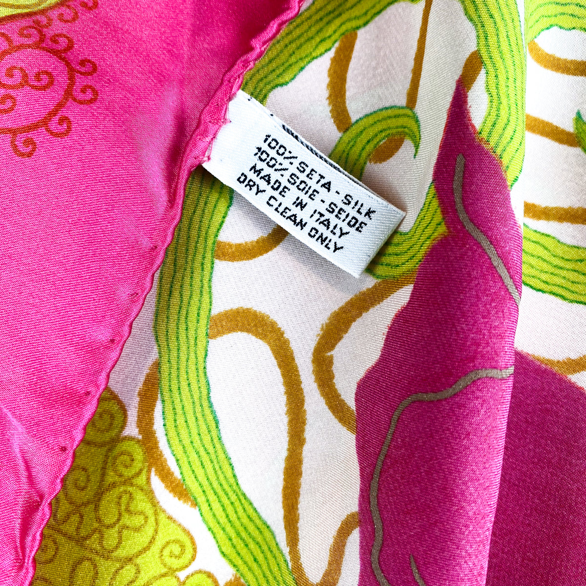 Unworn Boxed Zandra Rhodes Floral Vintage Silk Scarf