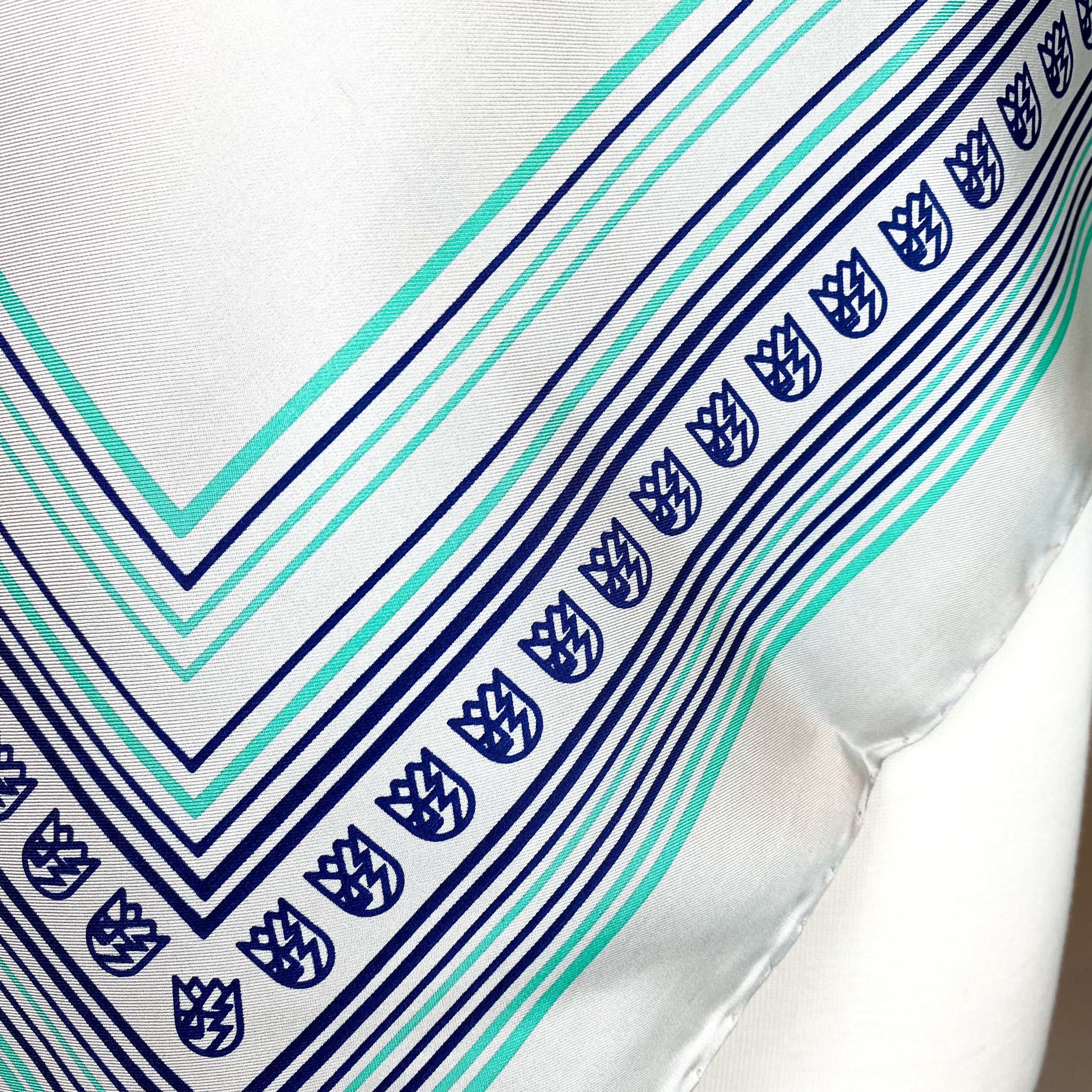 Pale Grey Italian Vintage Silk Scarf
