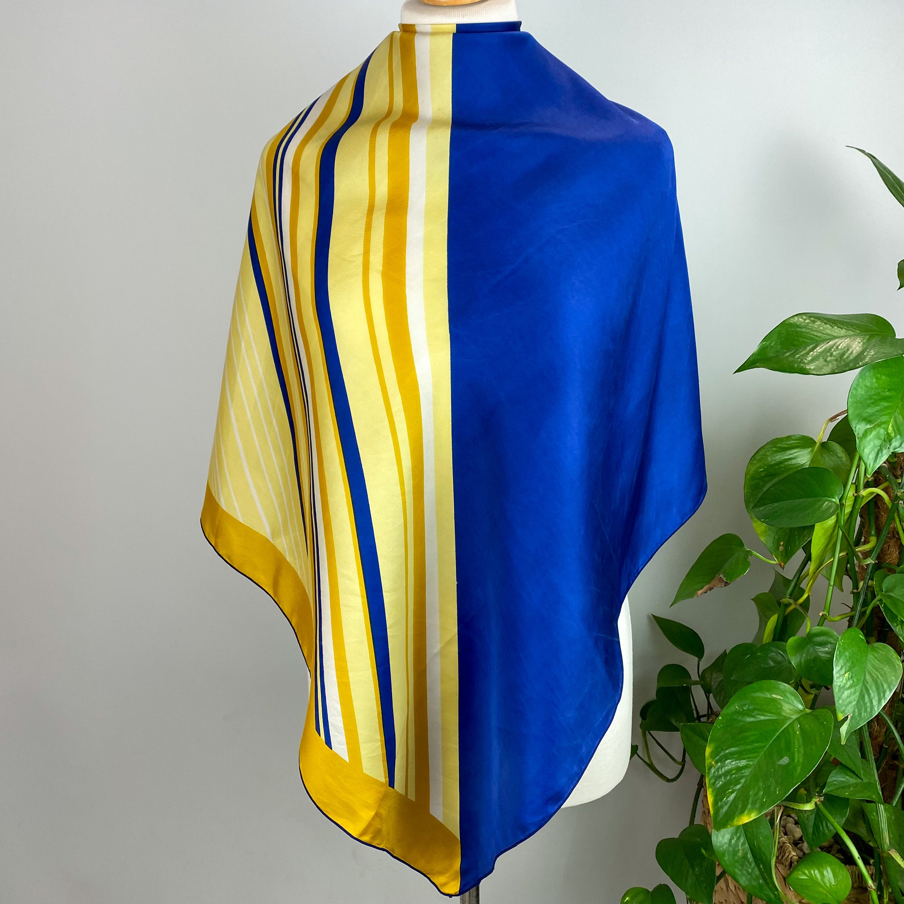 1970’s French Block Striped Silk Scarf