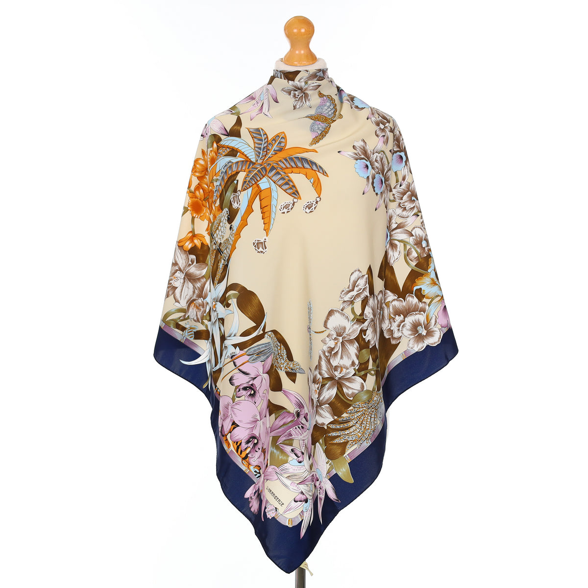 Colourful Floral Silk Scarf