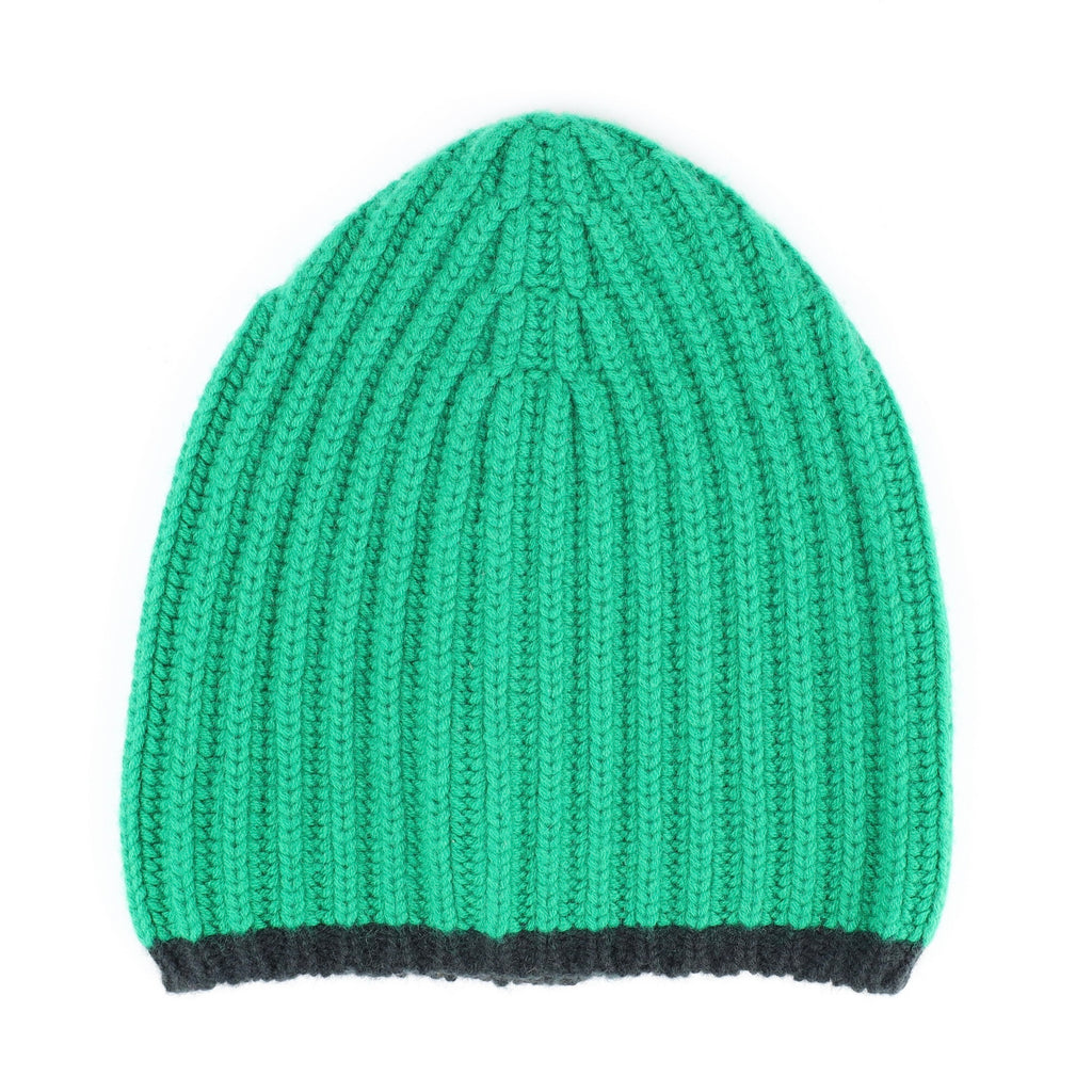 Begg & Co Scottish Emerald Green Luxury Chunky Cashmere Beanie Hat