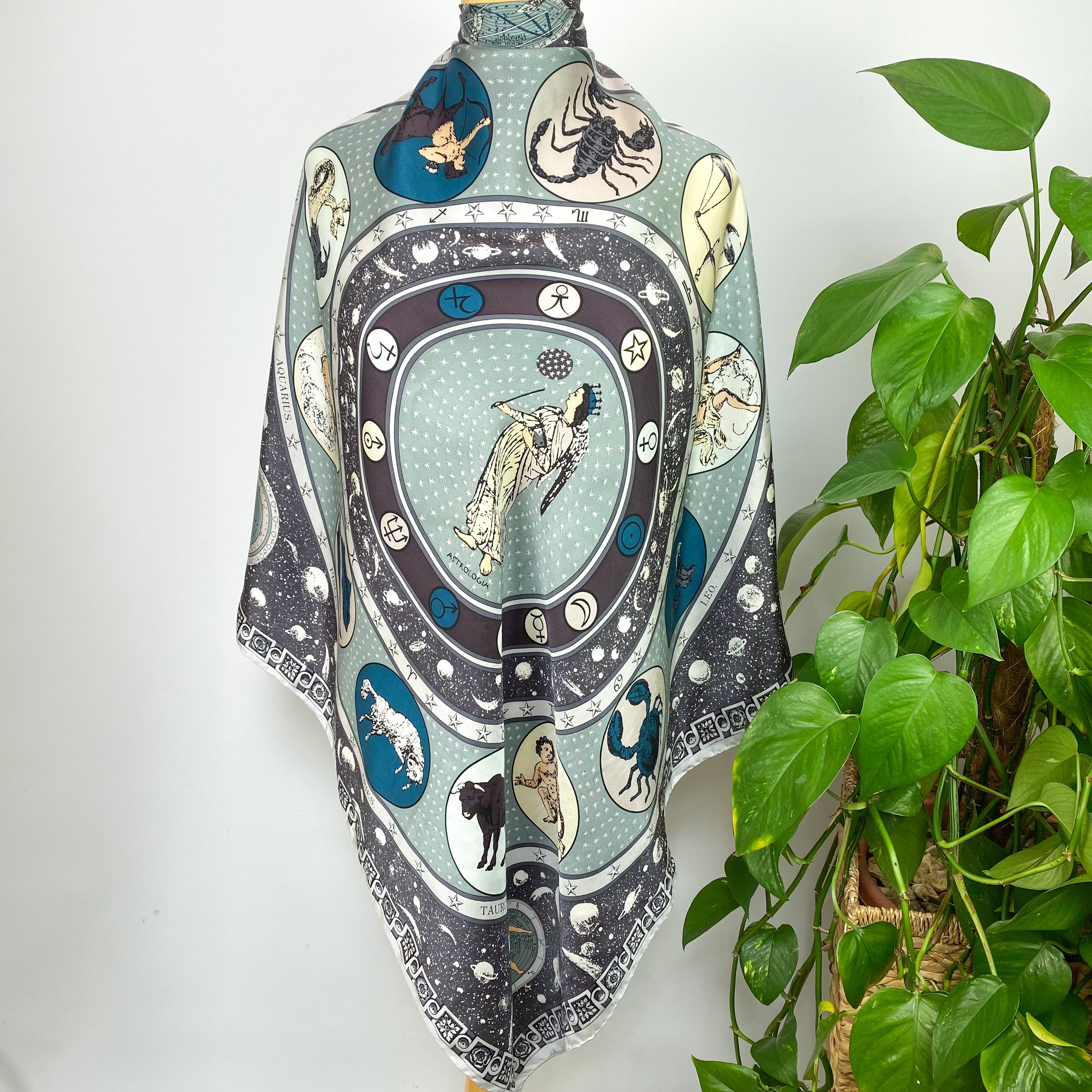 English Eccentrics Signs of the Zodiac Silk Scarf
