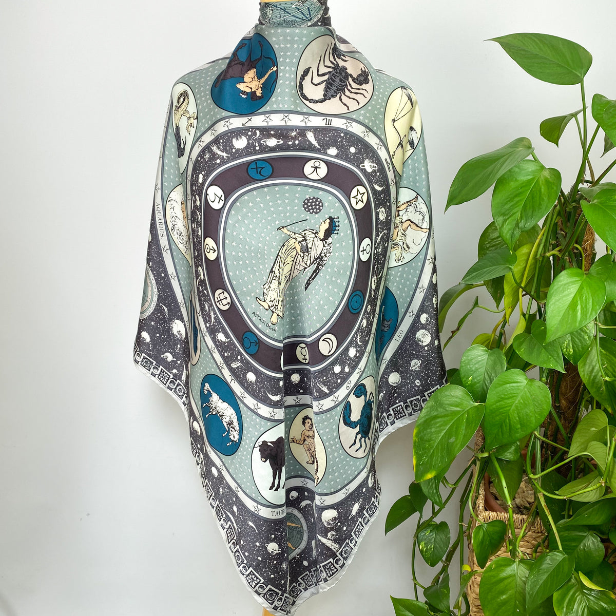 English Eccentrics Signs of the Zodiac Silk Scarf