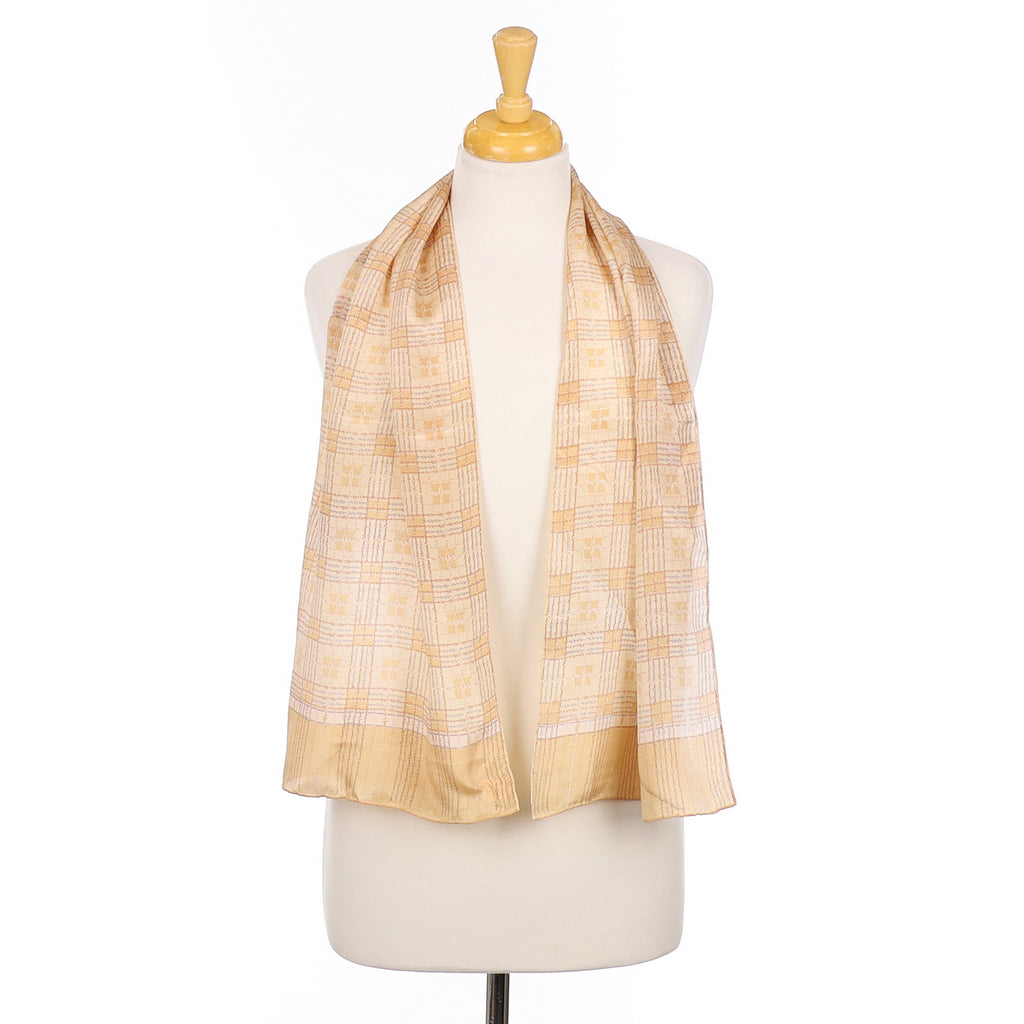 Vintage Echo Pale Checked Silk Scarf