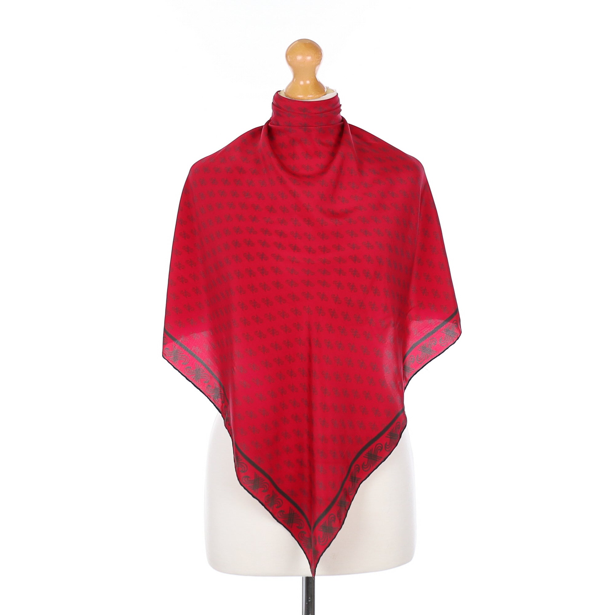 1970’s Jaeger Ruby Red Vintage Silk Scarf