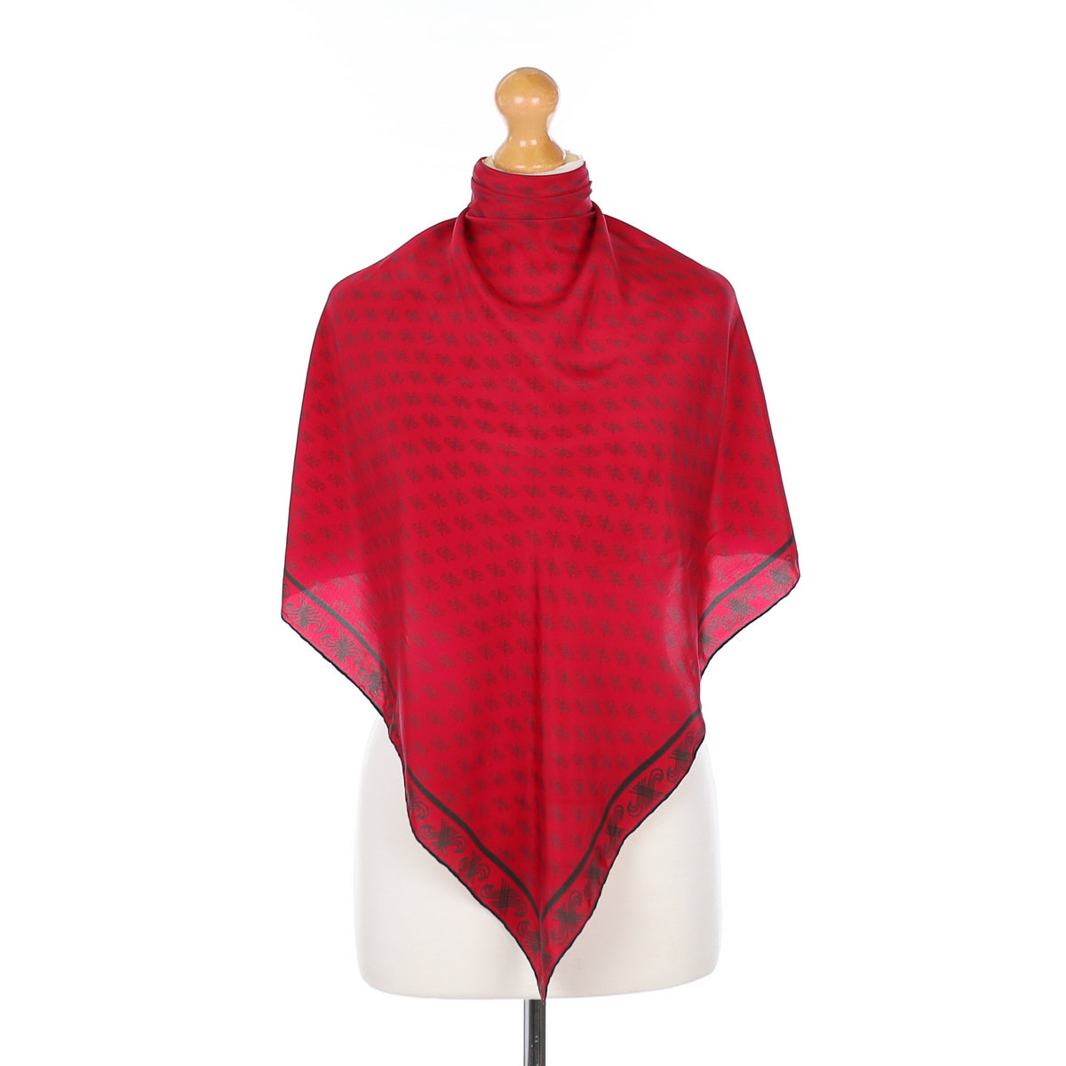 1970’s Jaeger Ruby Red Vintage Silk Scarf