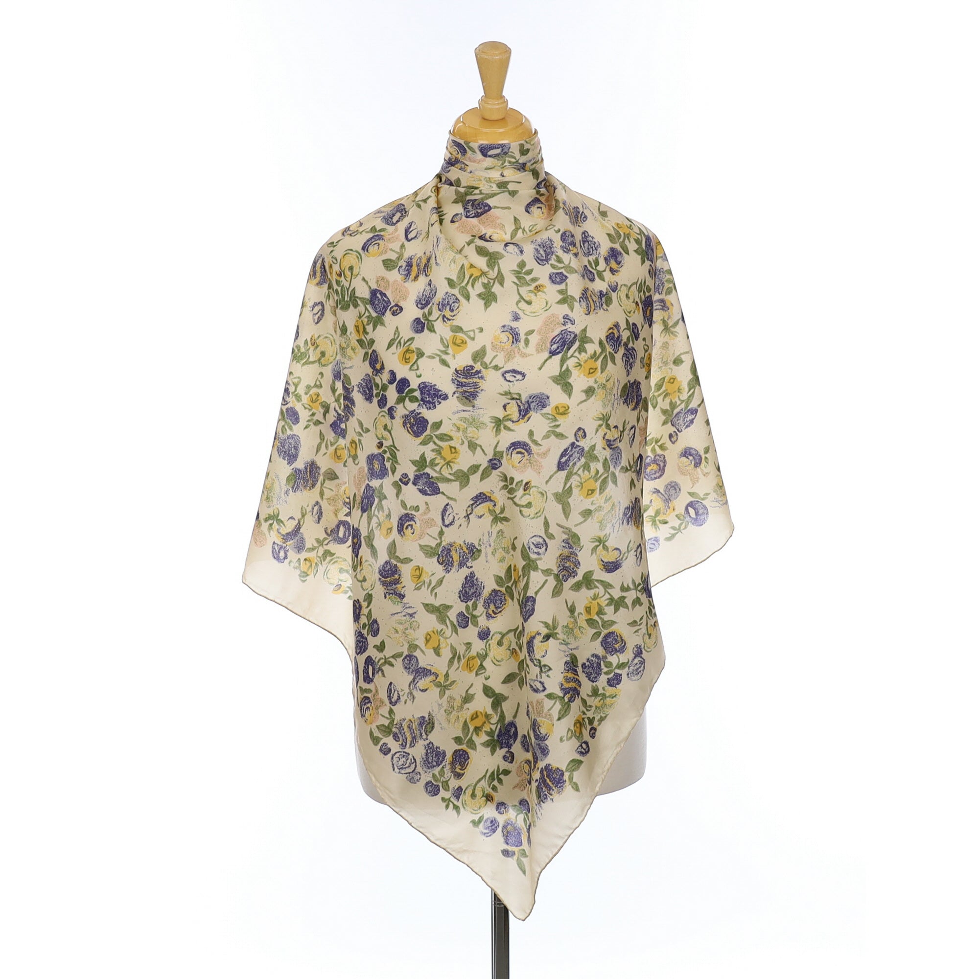 Esprit Cream Floral Vintage Silk Scarf