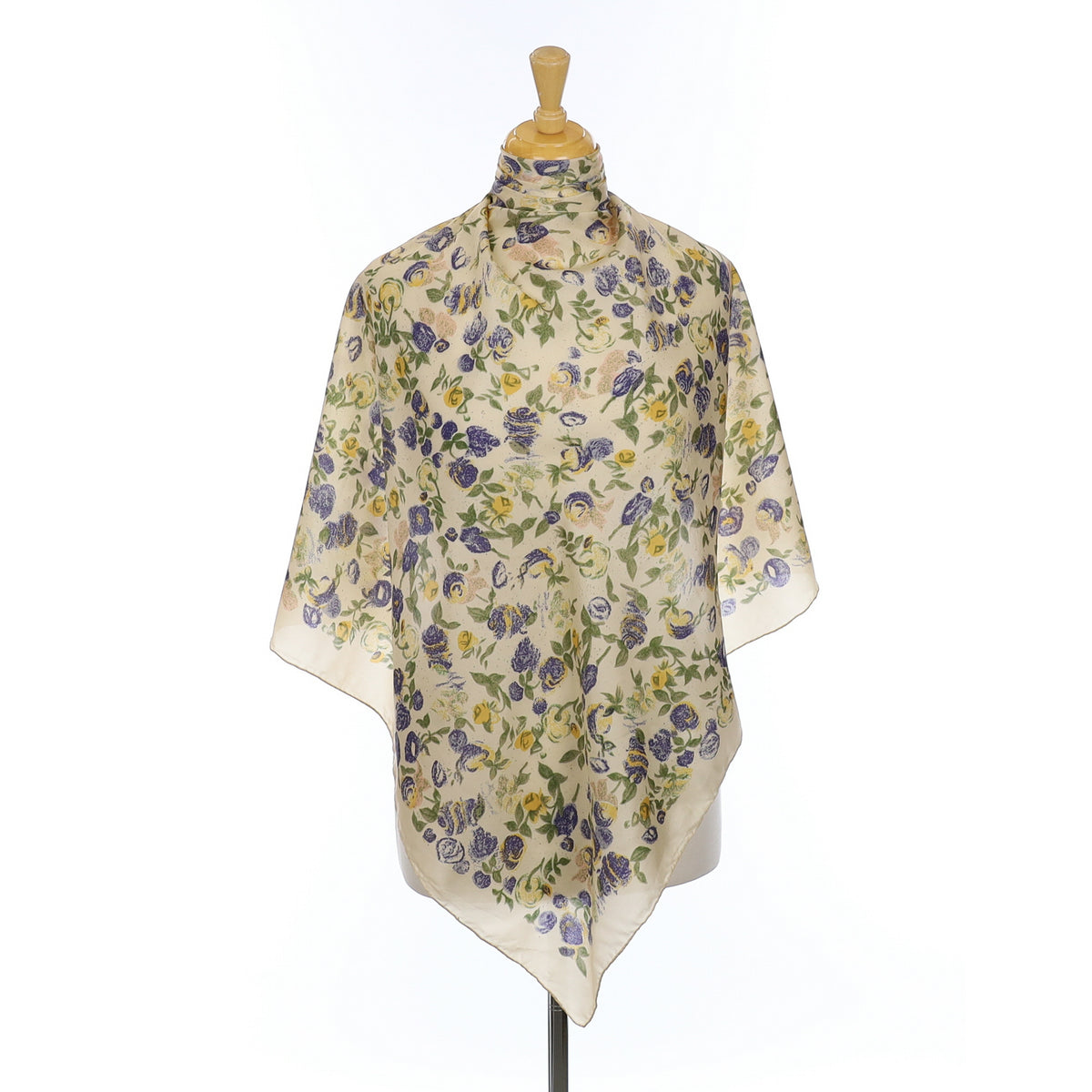 Esprit Cream Floral Vintage Silk Scarf
