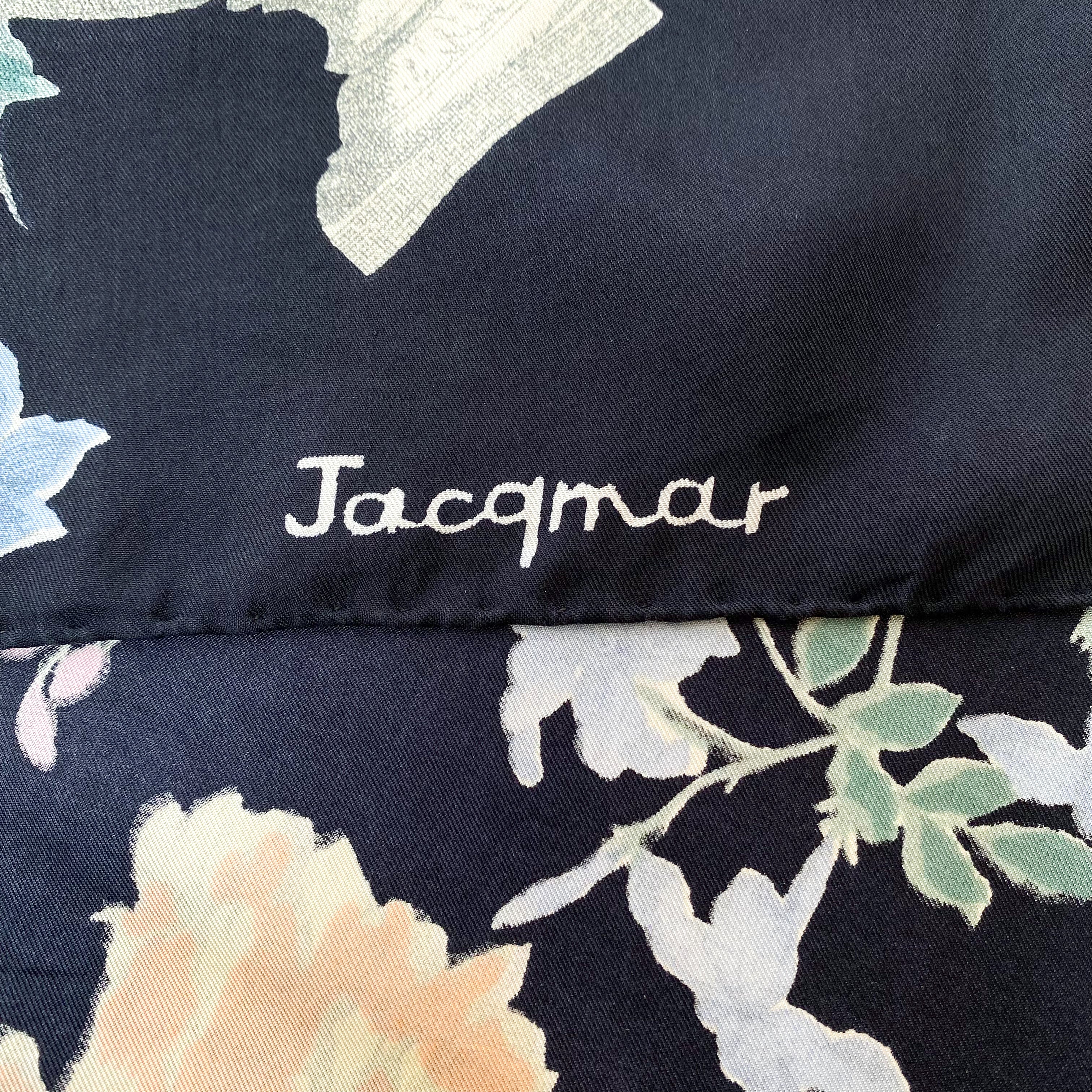 1970s Jacqmar Floral Vintage Silk Scarf