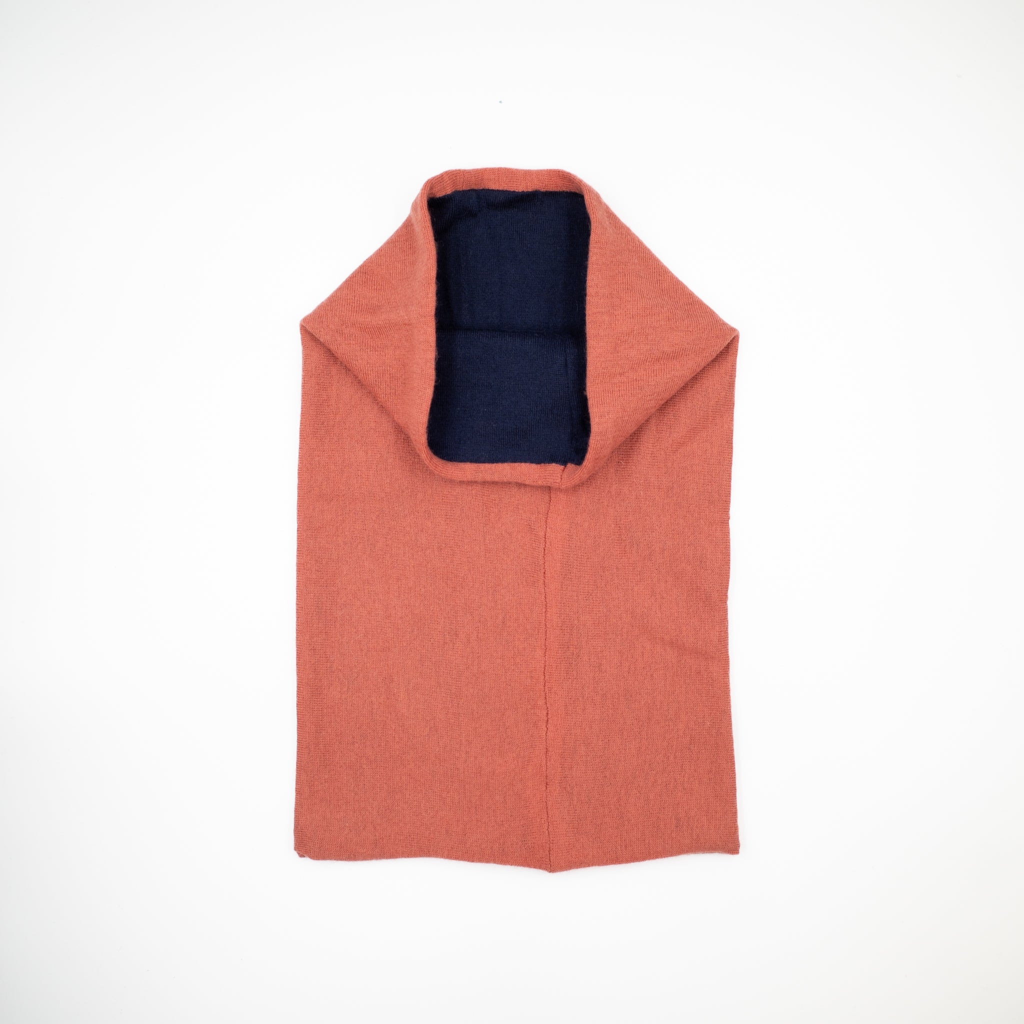 Rust and Navy Extra Deep Fine Knit Neck Warmer