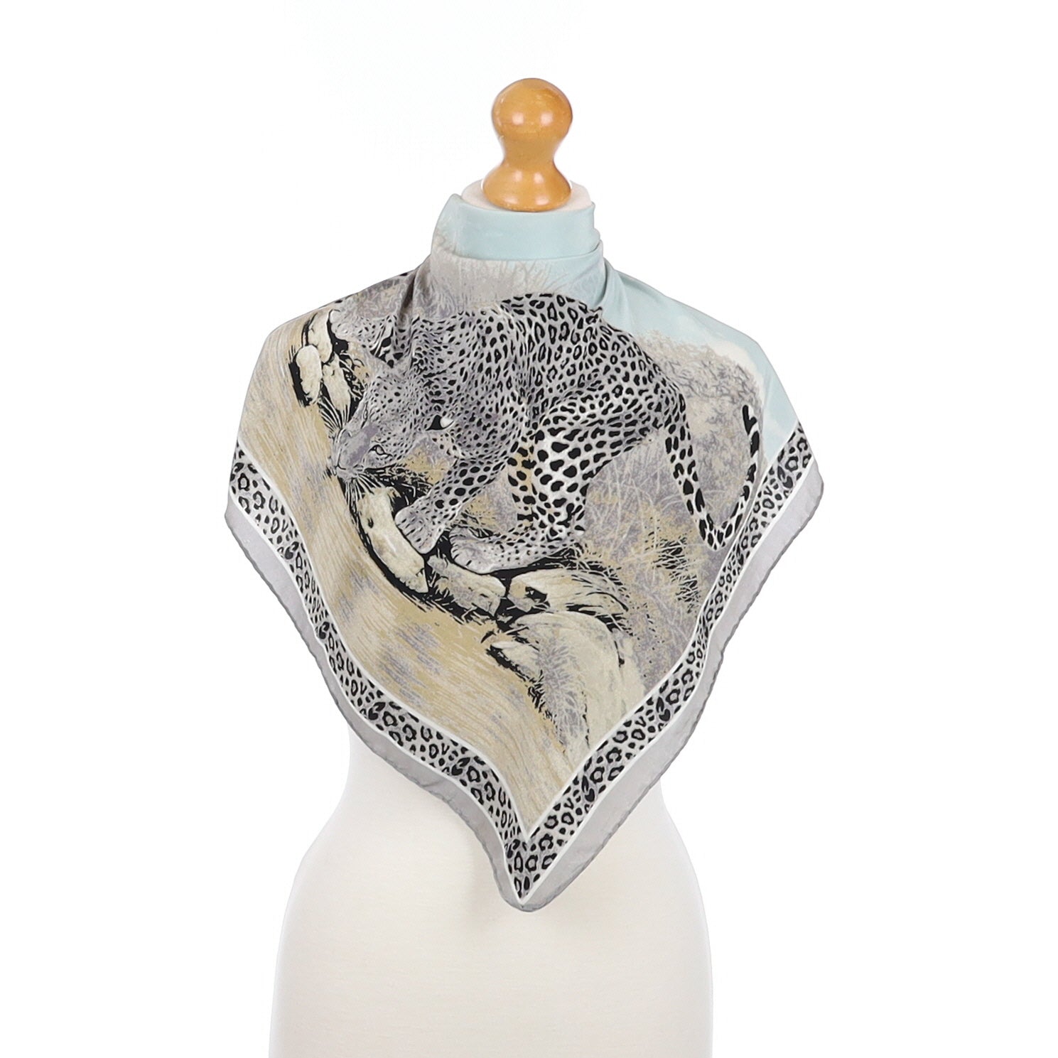 Leopard Design Silk Scarf