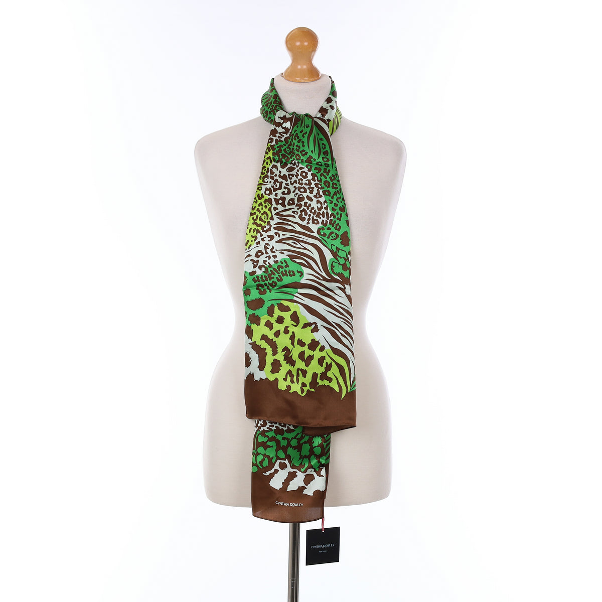 Brand New Cynthia Rowley Animal Print Silk Scarf