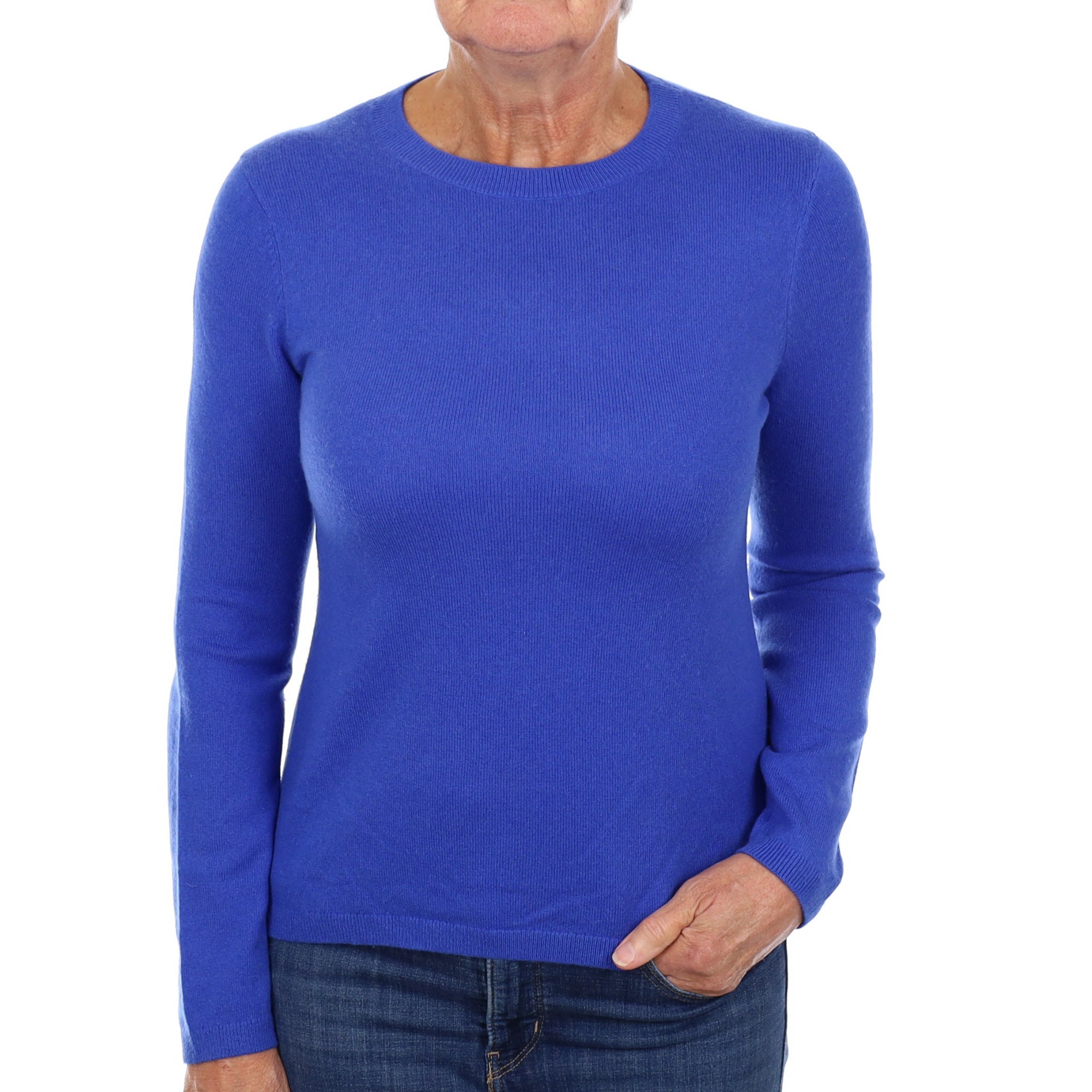 Royal Blue Cashmere Crew Neck Jumper Medium