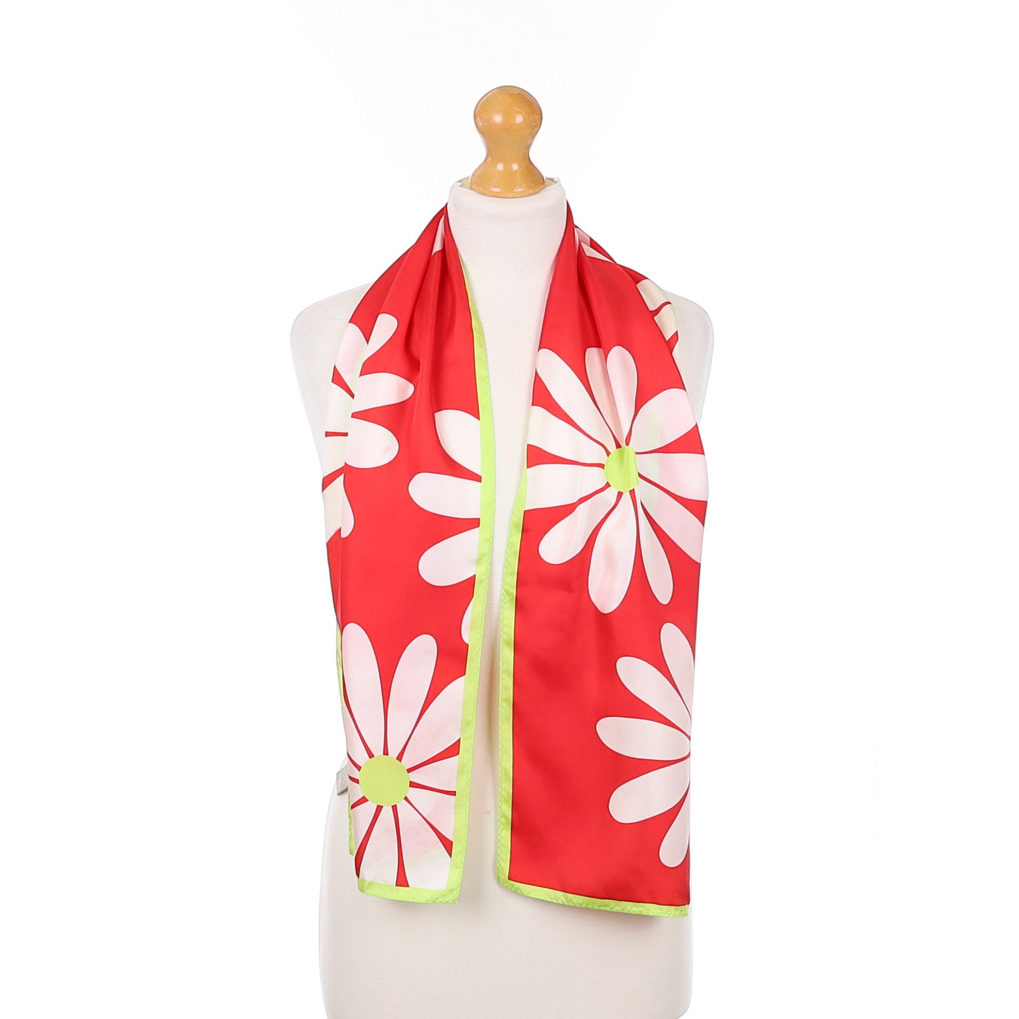 Echo Red and White Floral Silk Scarf