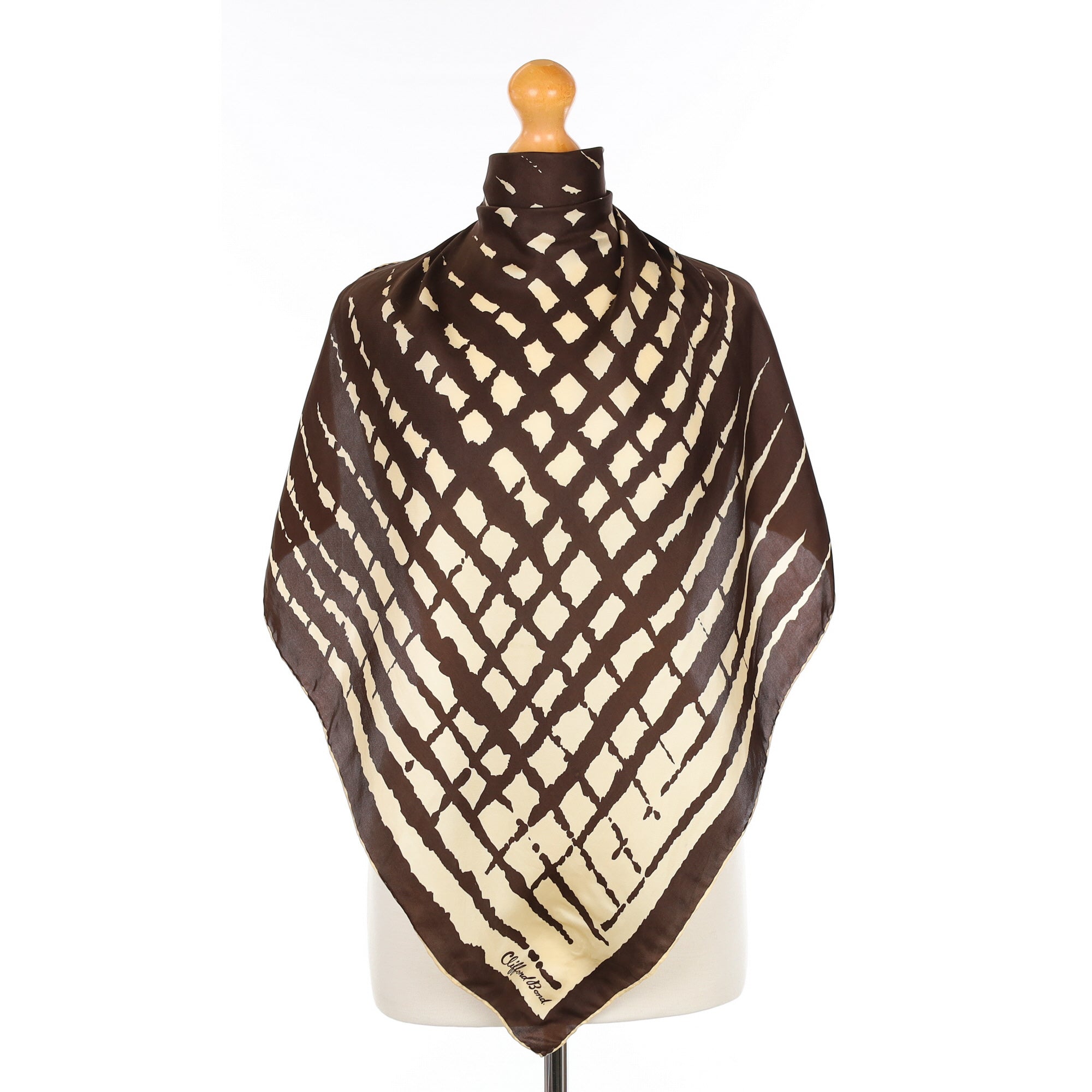 1970’s Clifford Bond Abstract Vintage Silk Scarf