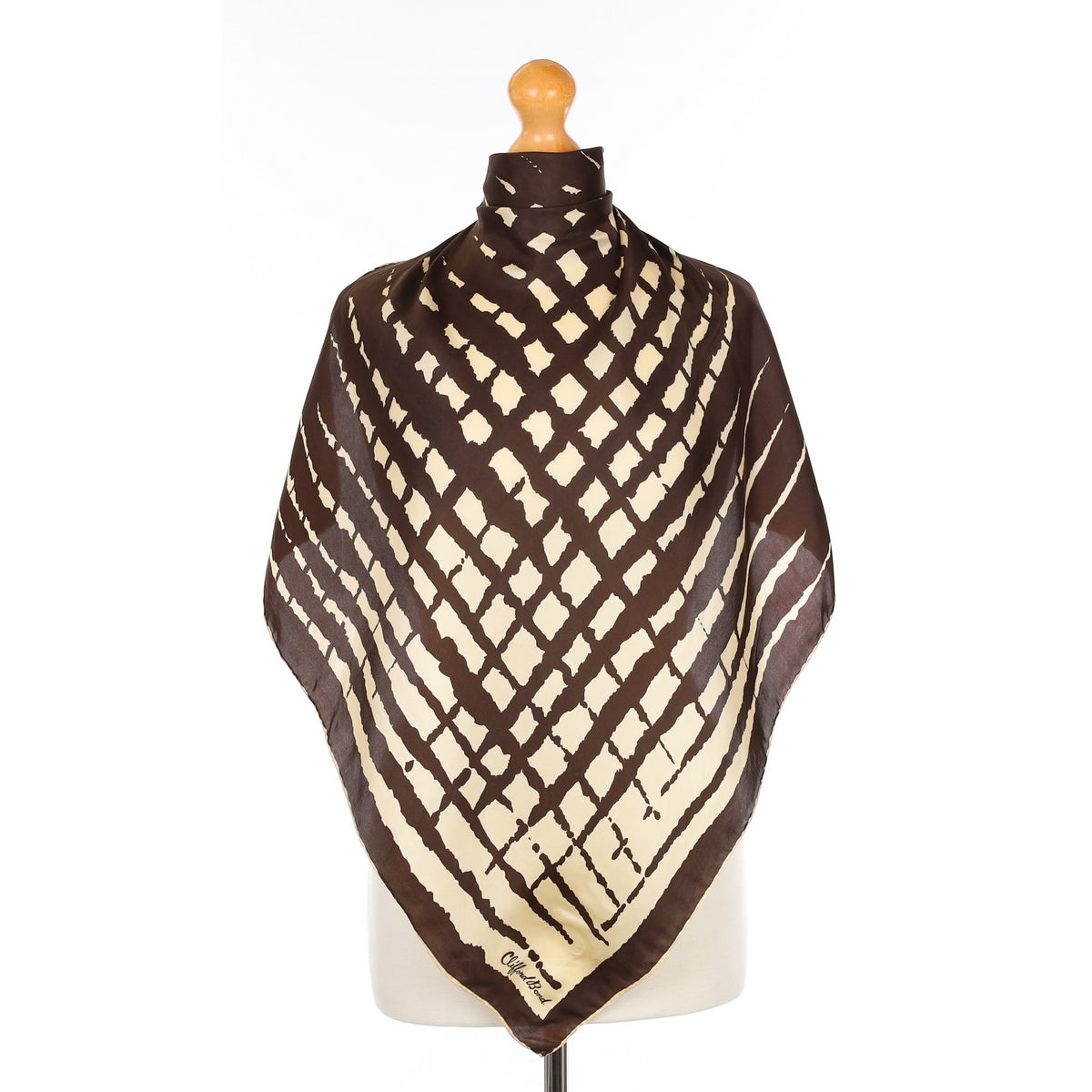 1970’s Clifford Bond Abstract Vintage Silk Scarf