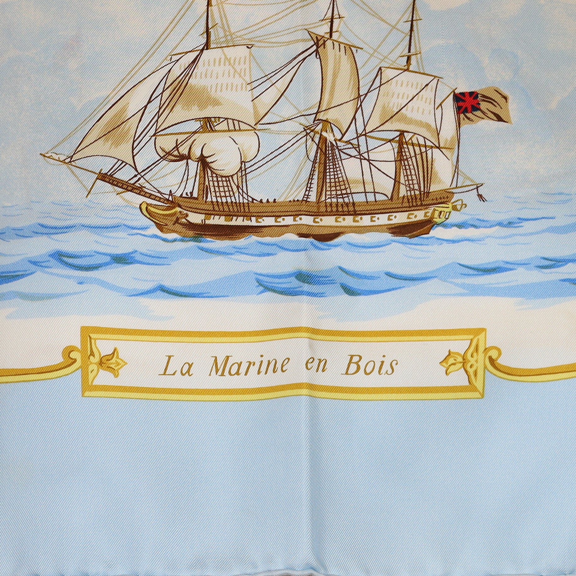 Hermès La Marine en Bois Silk Scarf