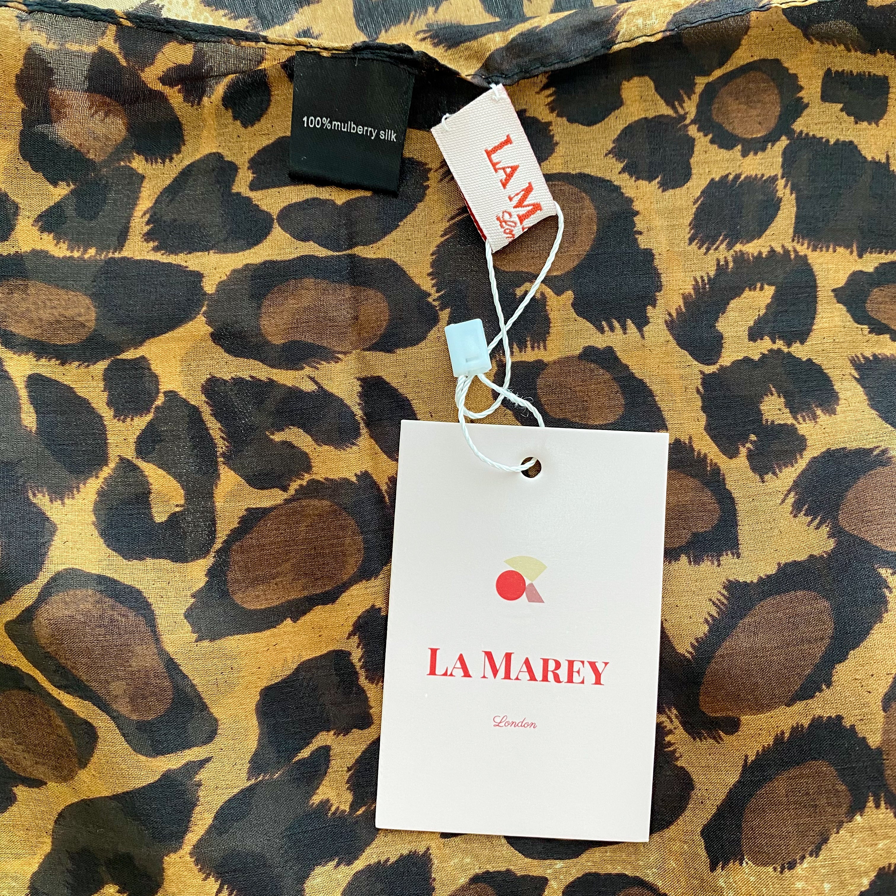 Unworn Modern Animal Print Silk Scarf