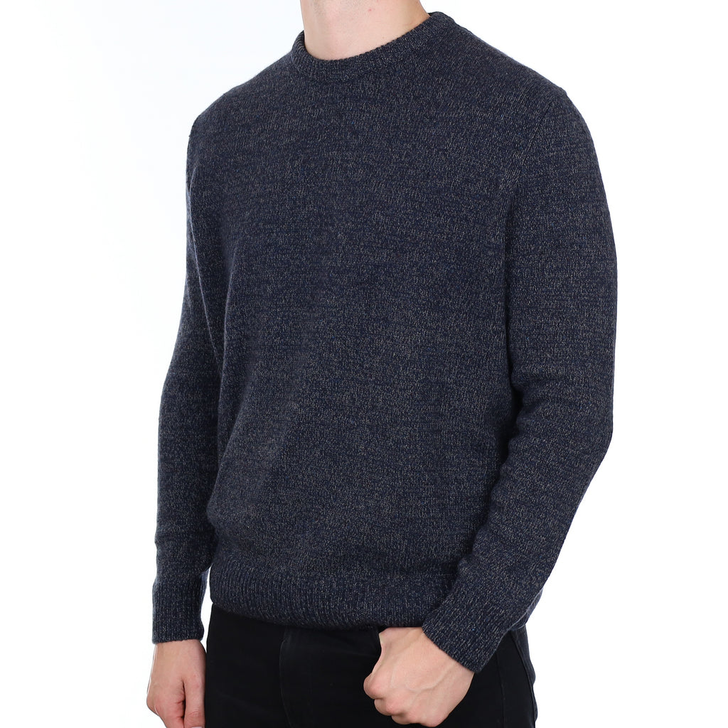 Men’s Brand New Scottish Charcoal Marl Cashmere Crew Neck Jumper XXL