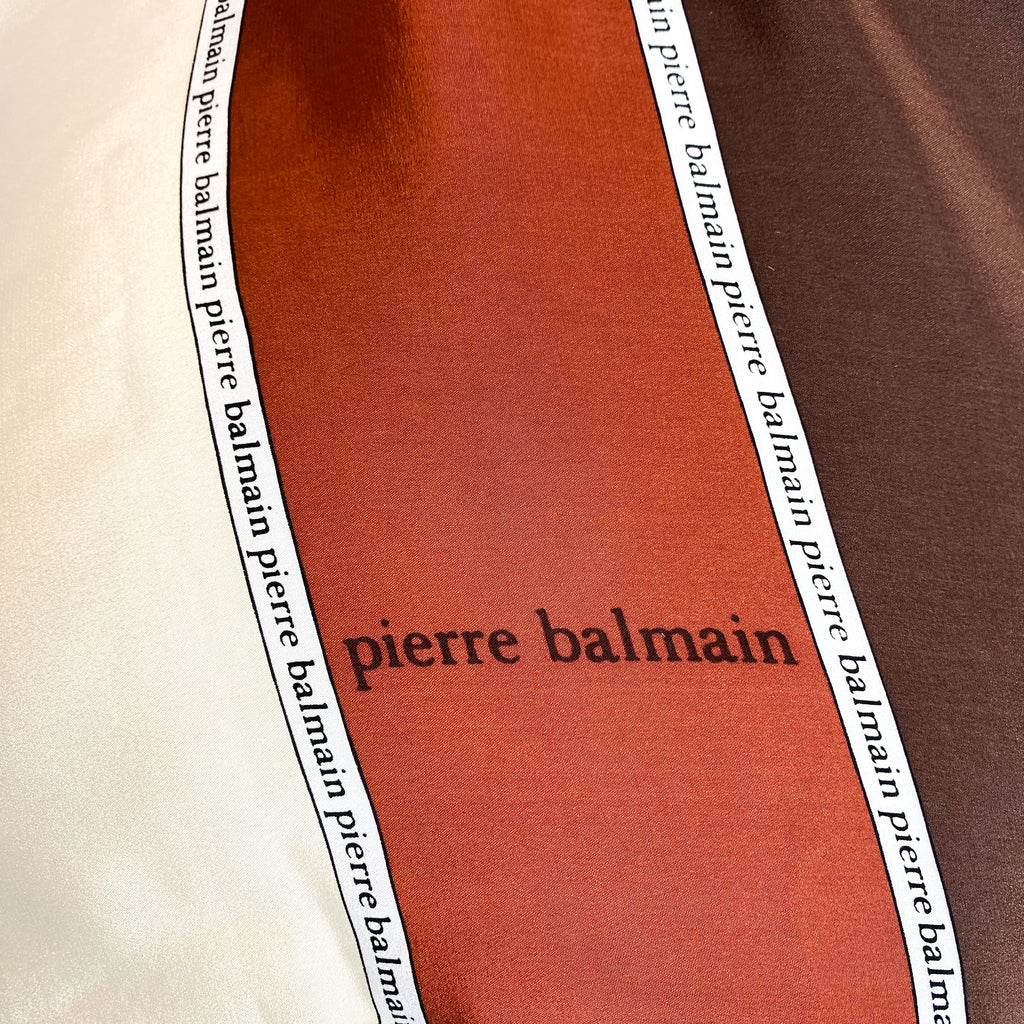Pierre Balmain Striped Silk Scarf