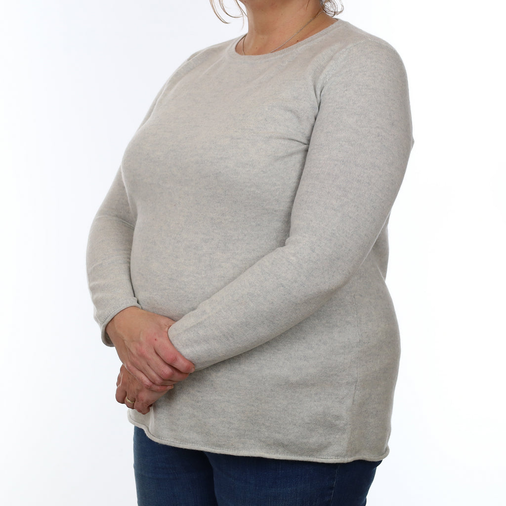 Mist Grey Cashmere Crew Neck Jumper Extra Large