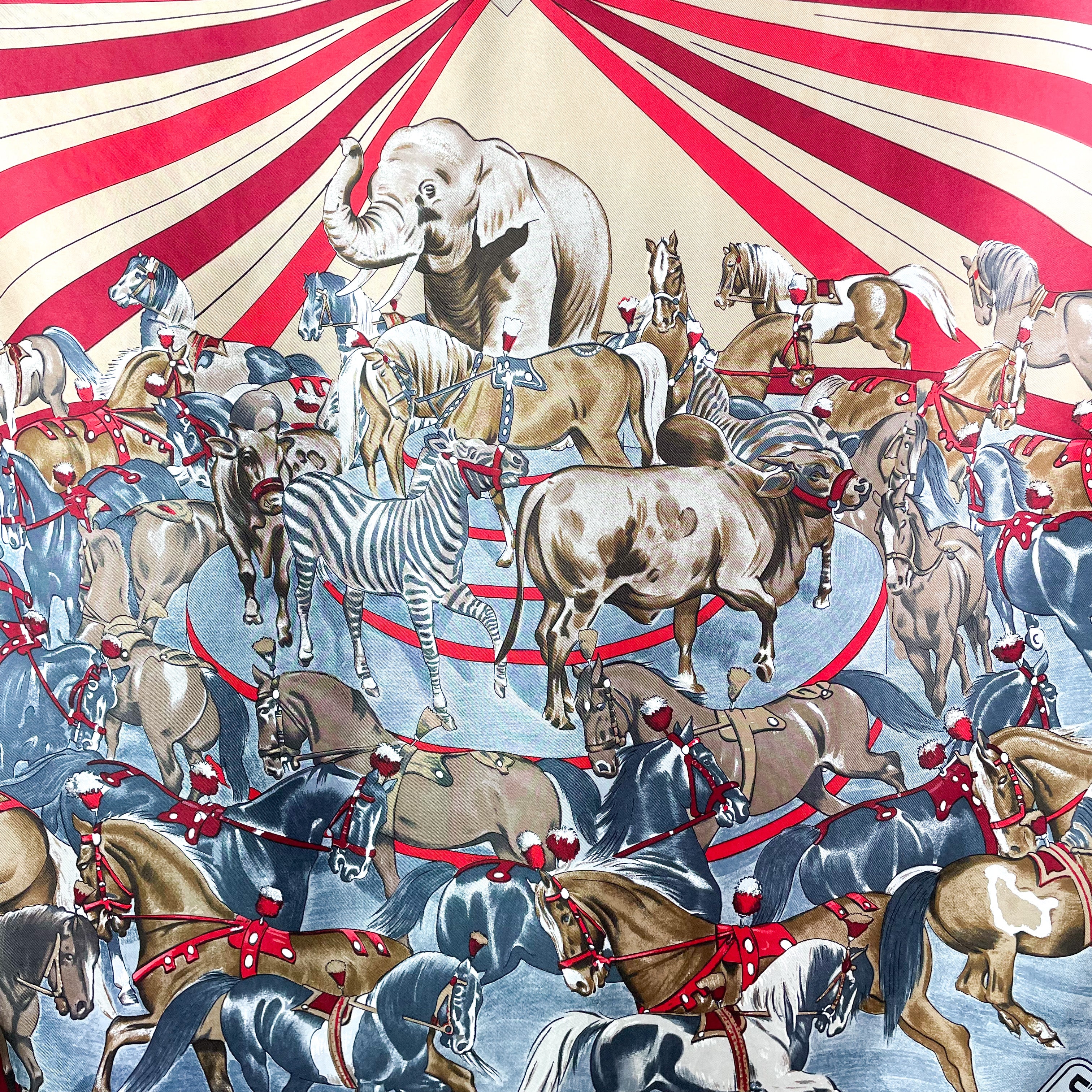 Daks Circus Design Vintage Silk Scarf