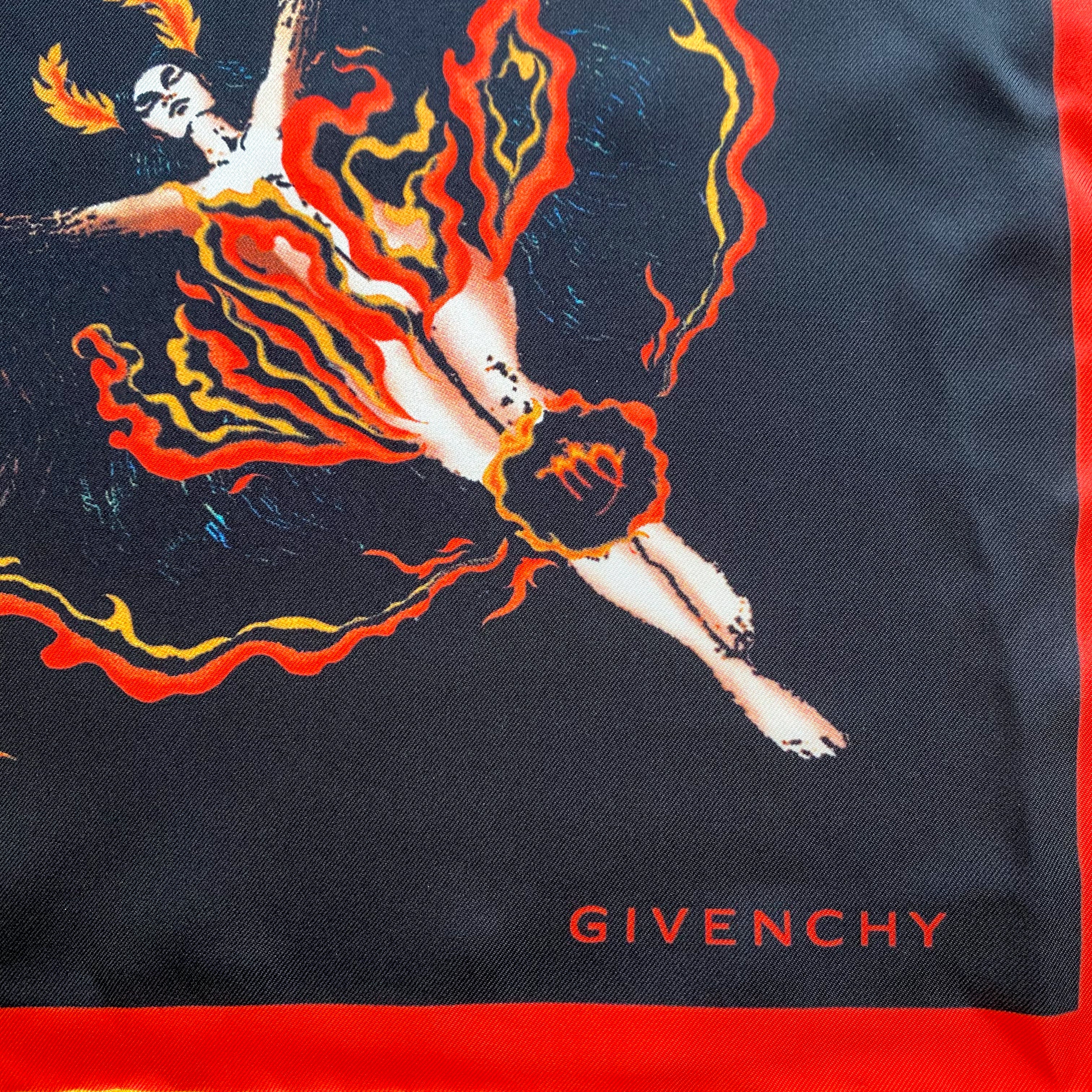 Immaculate Givenchy Gothic Designer Silk Scarf