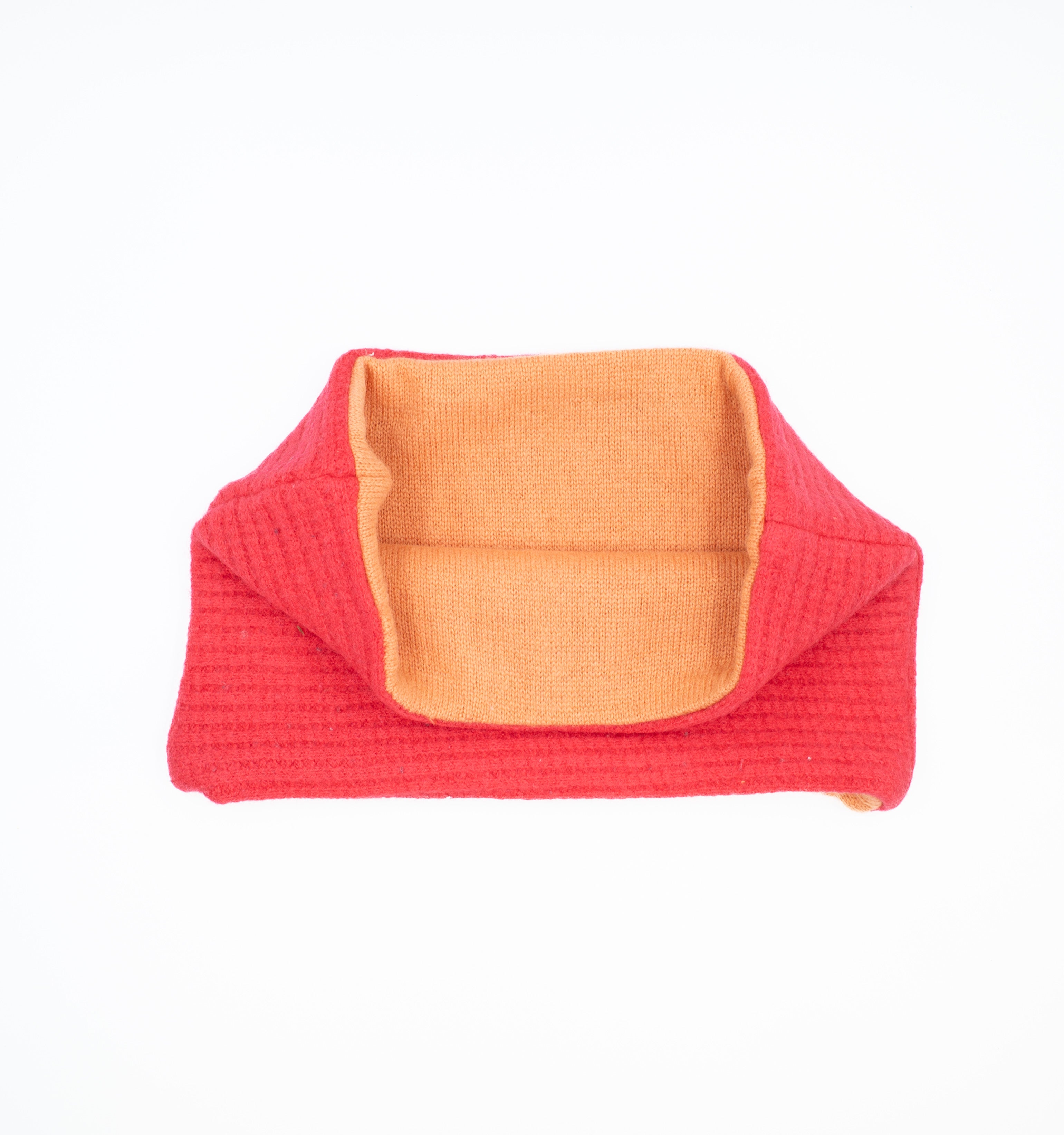 Neon Pink Waffle Knit and Orange Neck Warmer