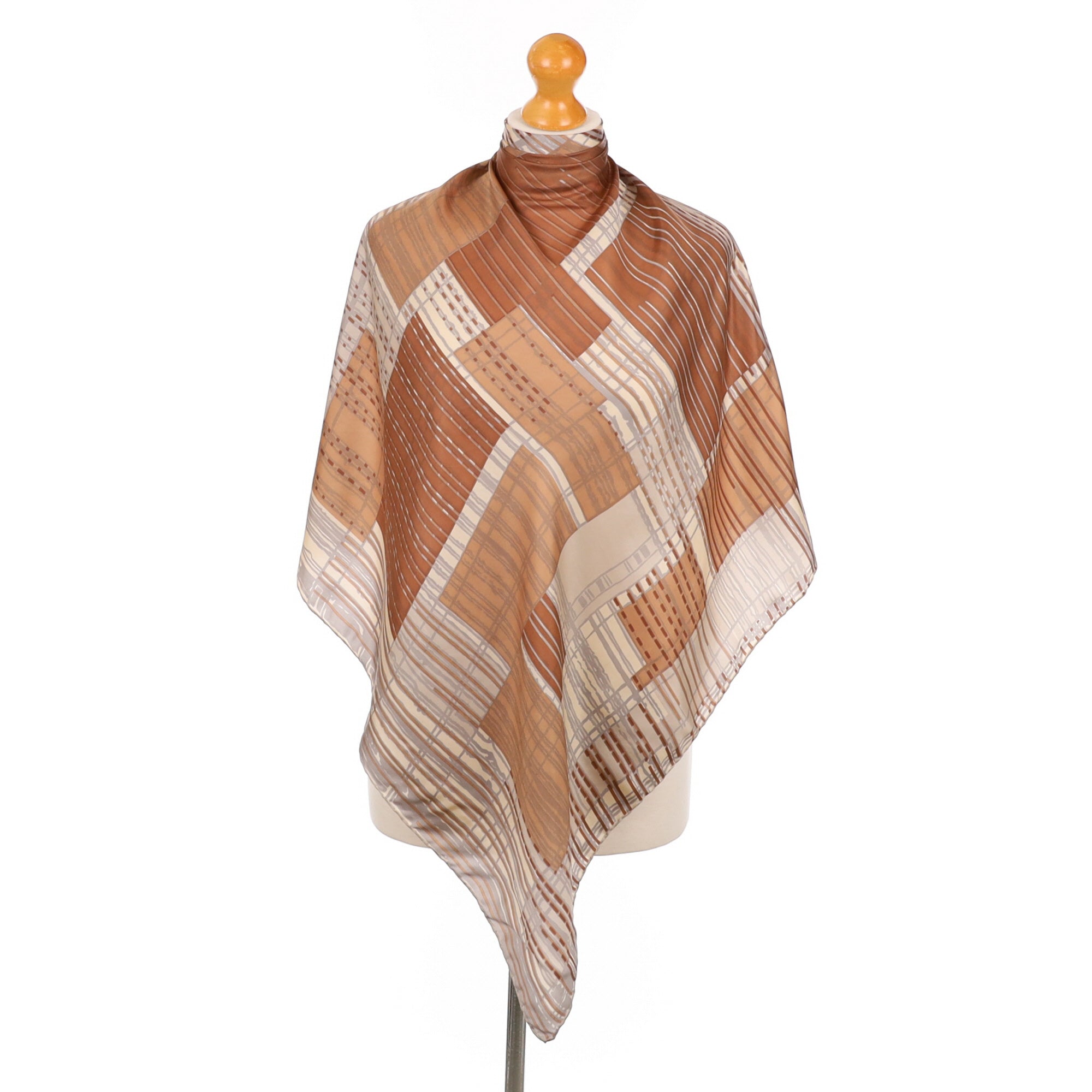 1970’s Richard Allan Brown Block Silk Scarf