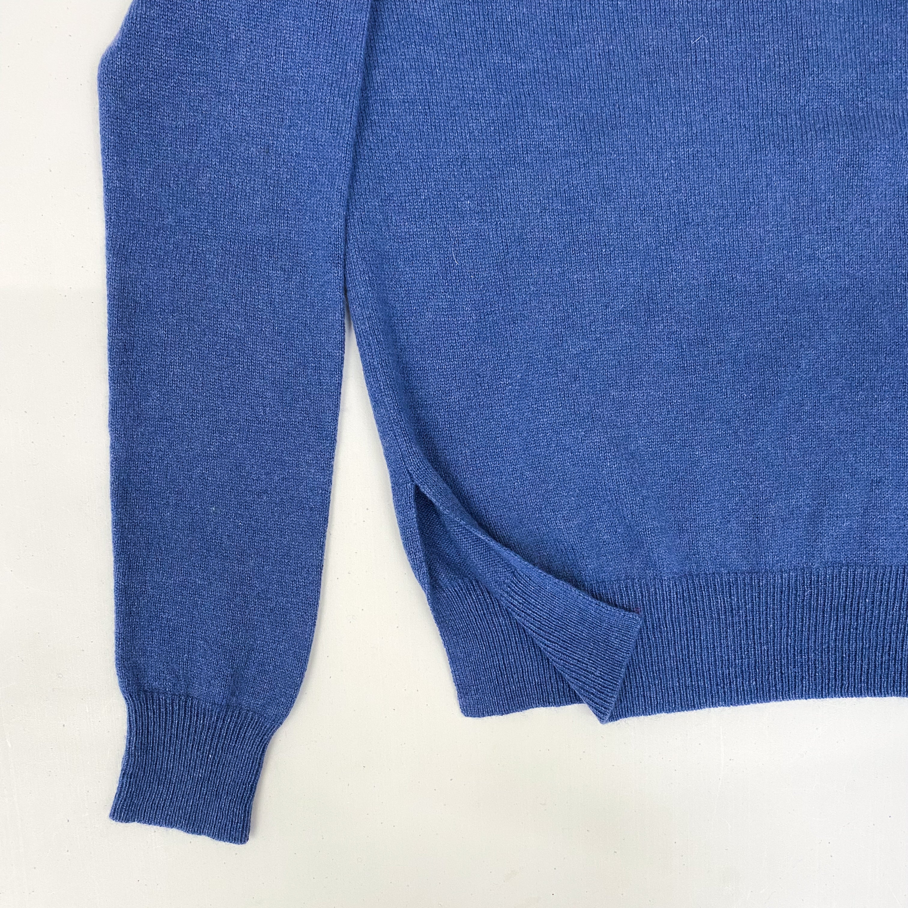 Children’s Denim Blue Cashmere Split Hem Crew Neck Jumper Age 10