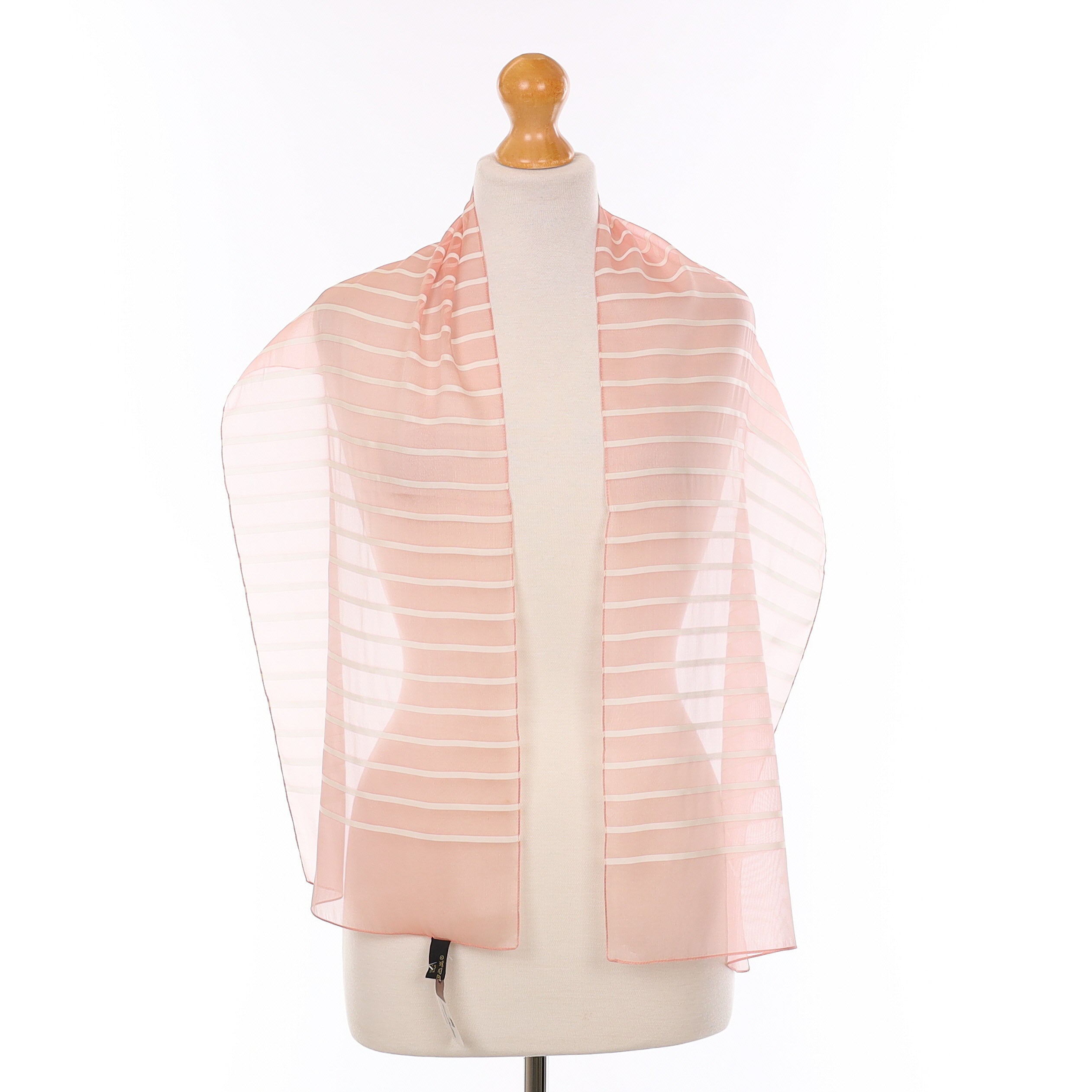 Jane Shilton Pink Striped Silk Scarf