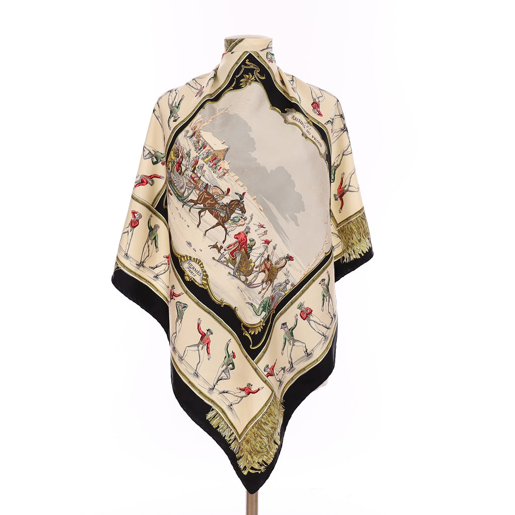 Hermès Les Plaisirs Du Froid Silk Scarf