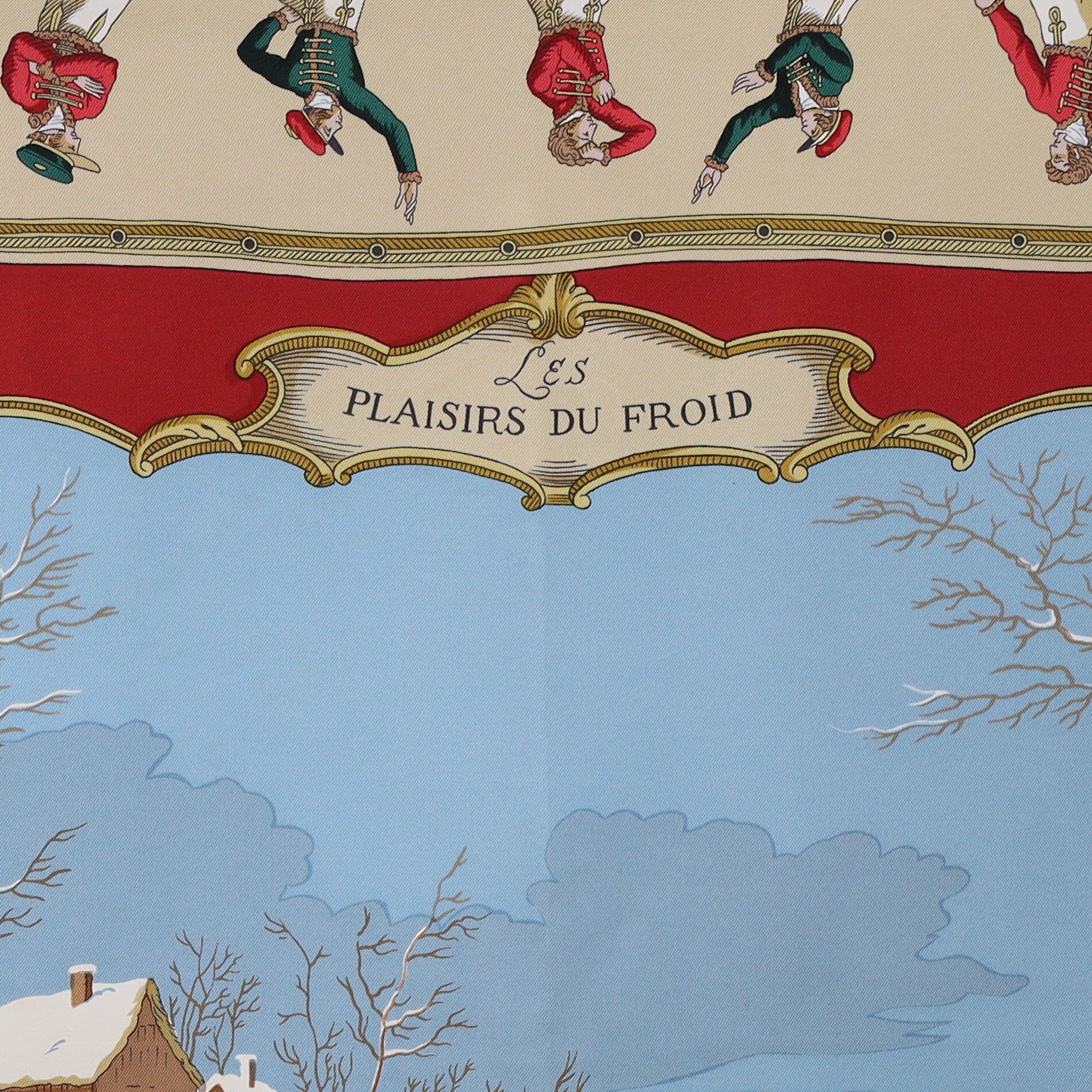 Hermès Les Plaisirs Du Froid Silk Scarf