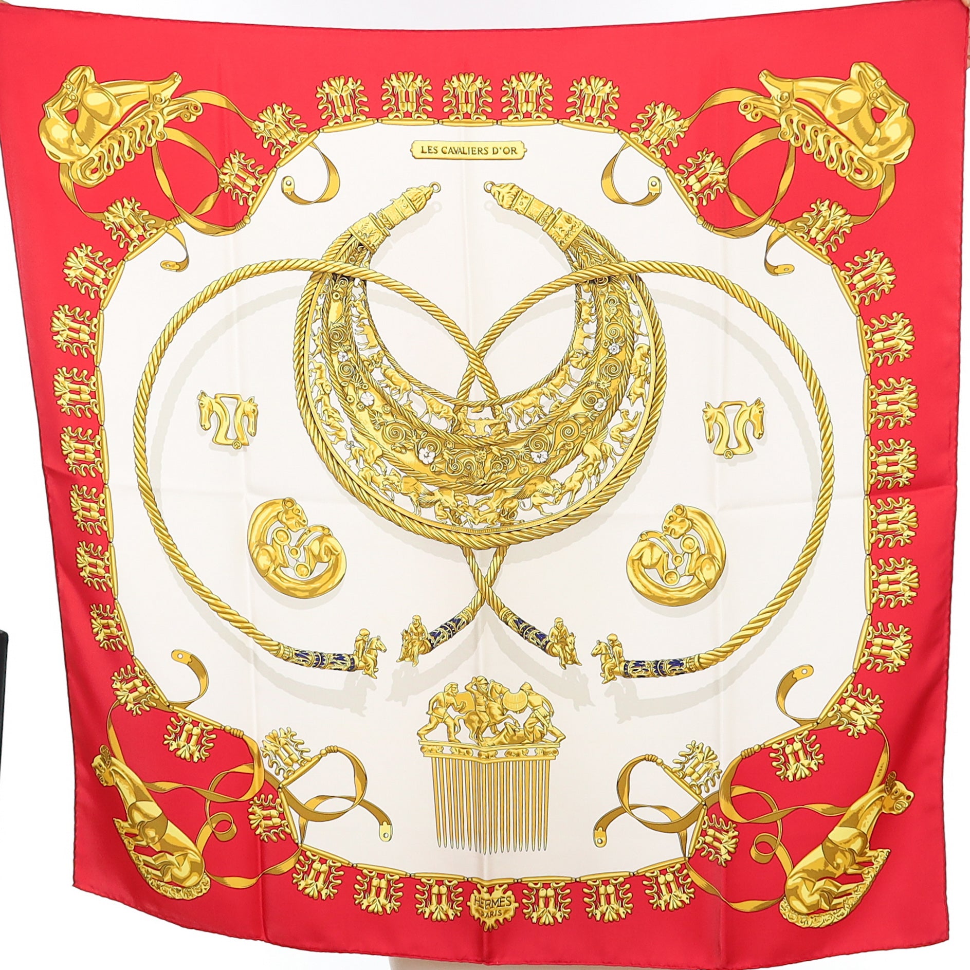 Hermès Les Cavaliers D'or Silk Scarf