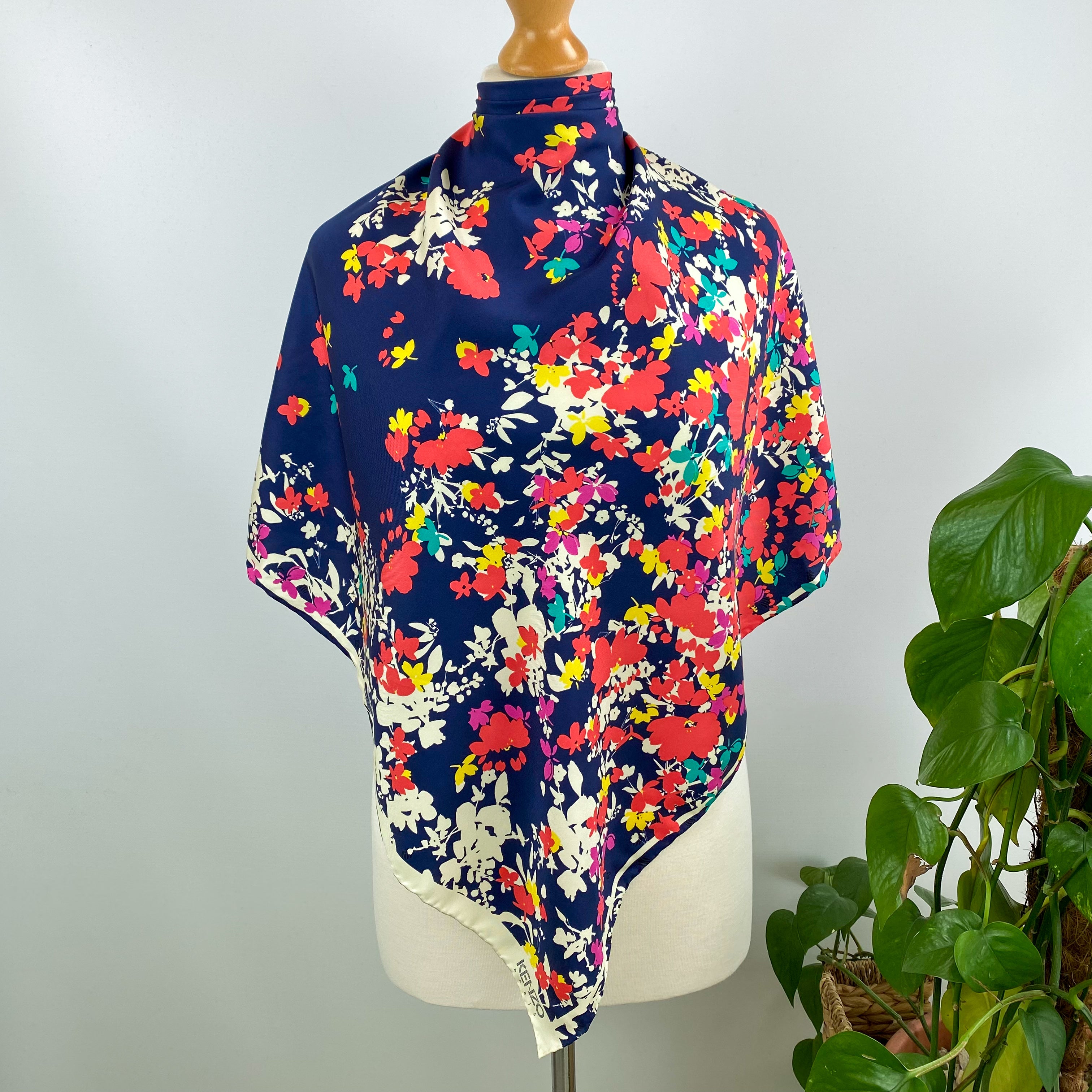 Kenzo Floral Designer Silk Scarf