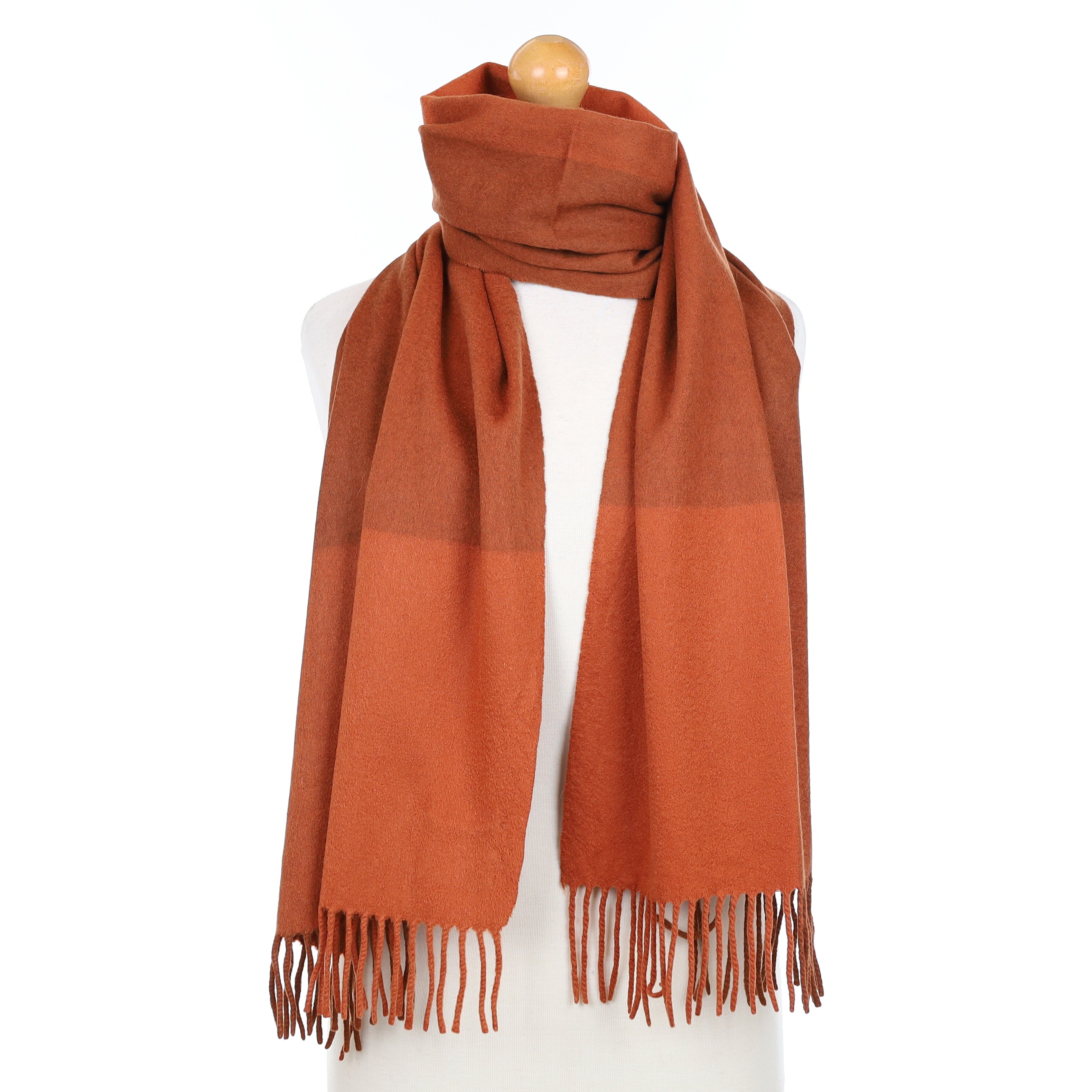 Loro Piana Rust Cashmere Woven Scarf