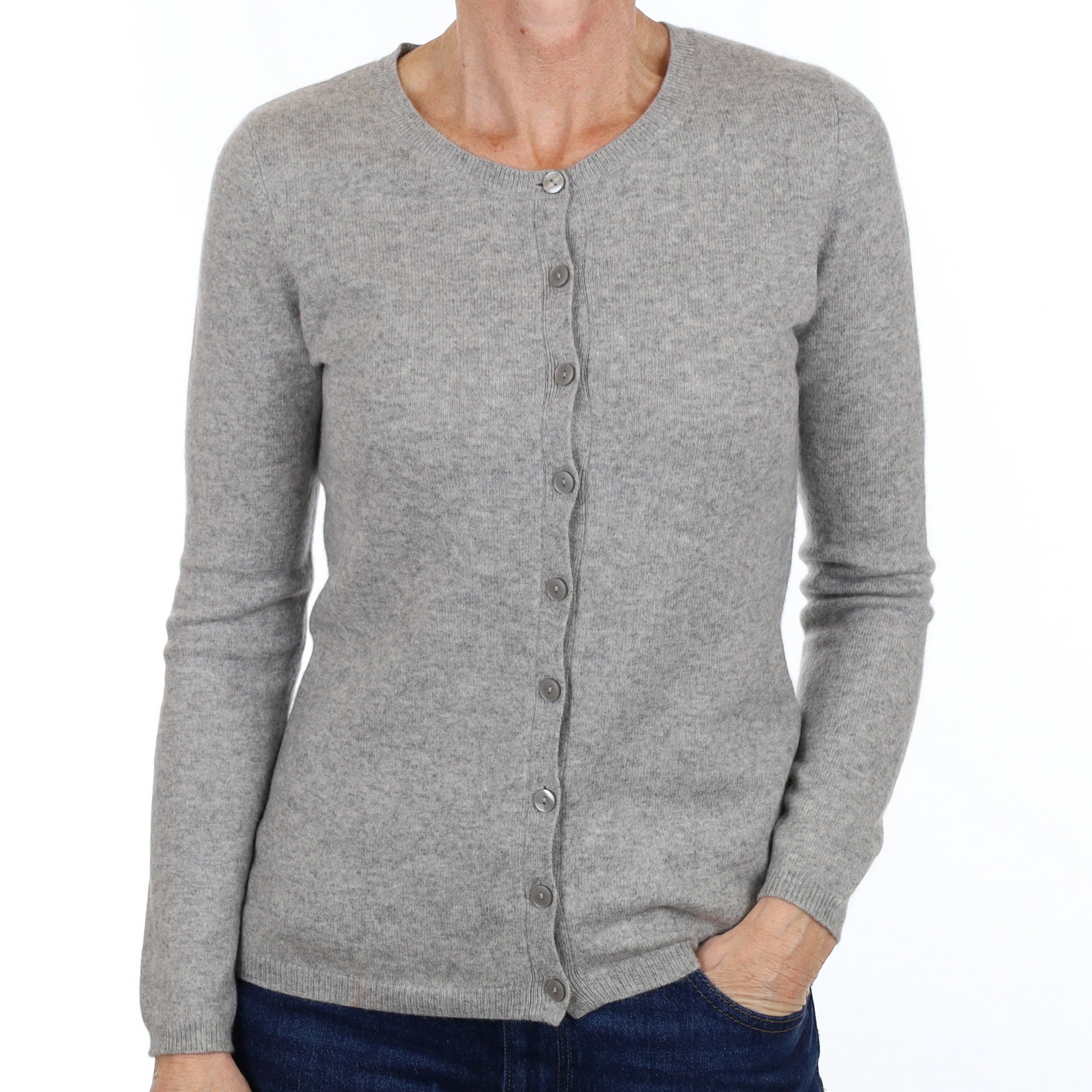 Smoke Grey Cashmere Cardigan Small