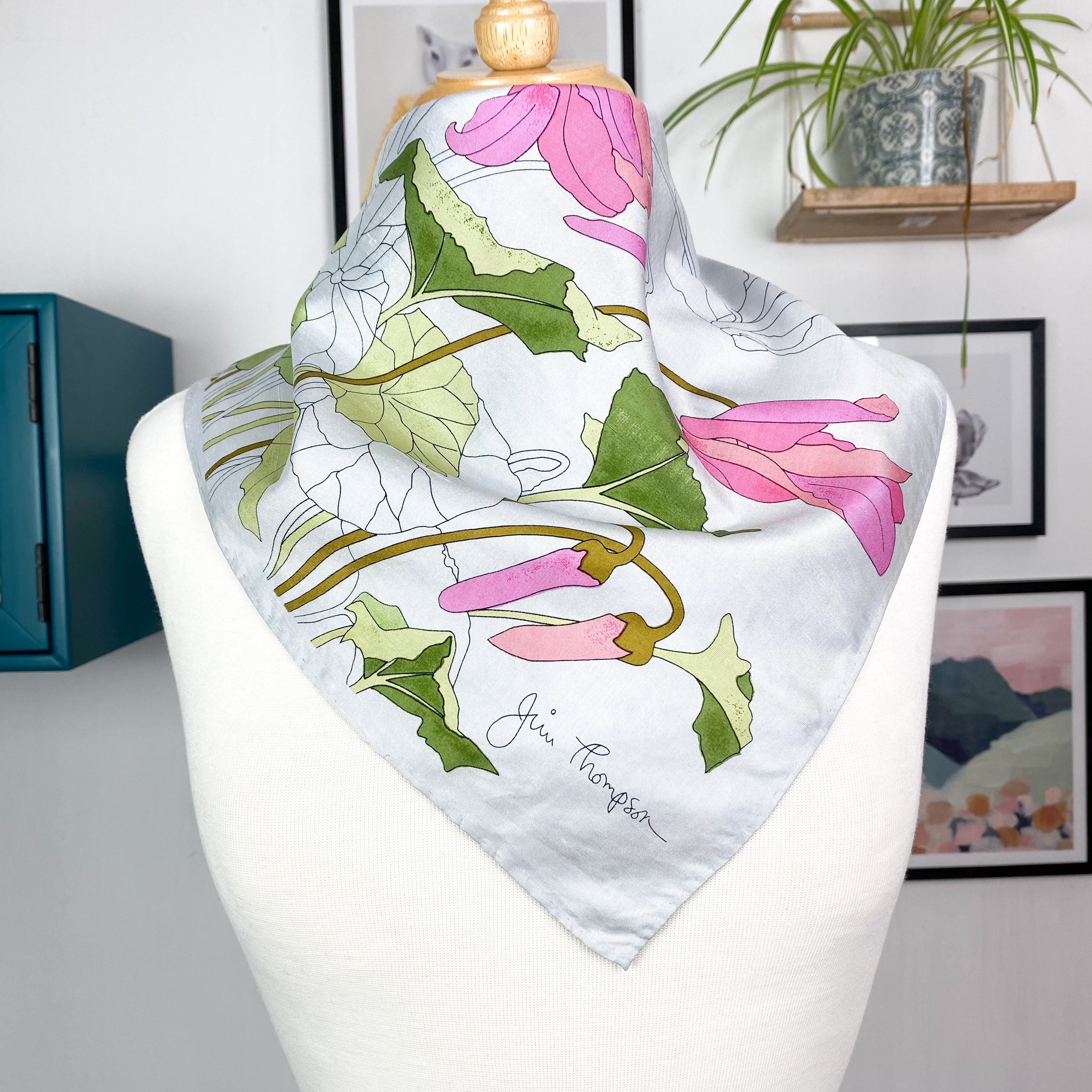 Jim Thompson Floral Design Silk Scarf
