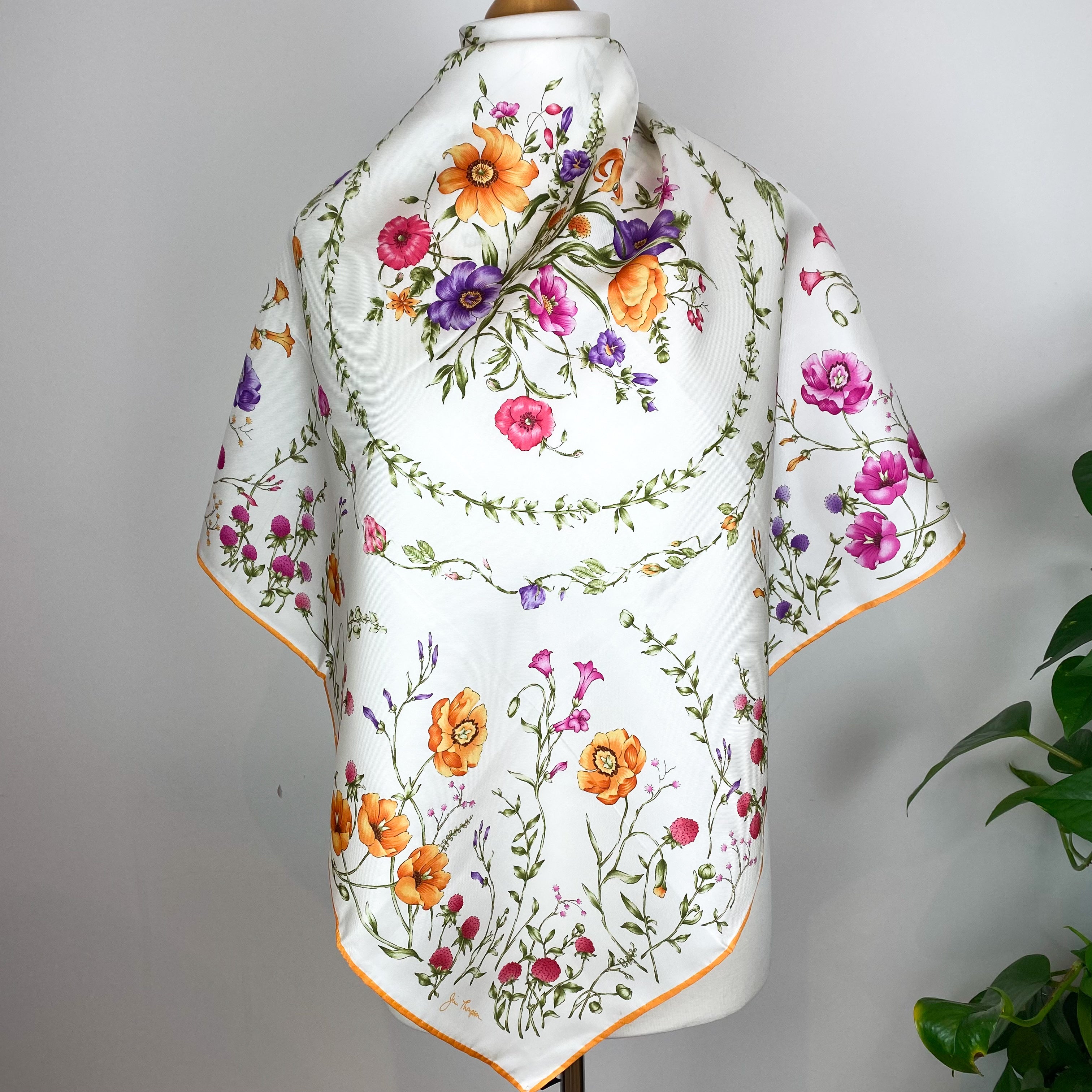 Jim Thompson Floral Silk Twill Scarf