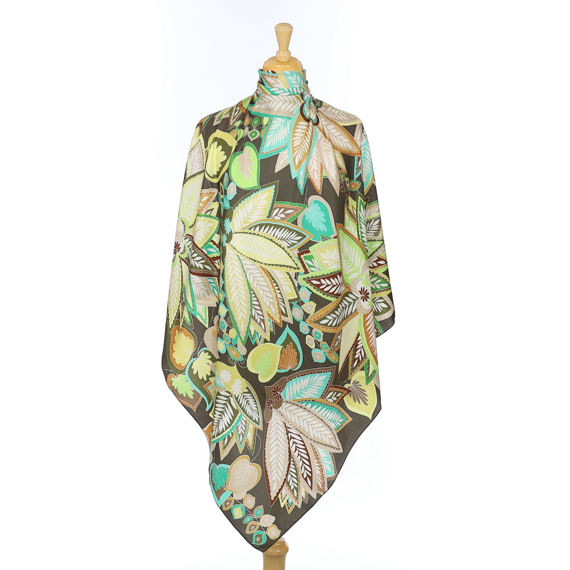 Echo Botanical Leaf Theme Silk Scarf