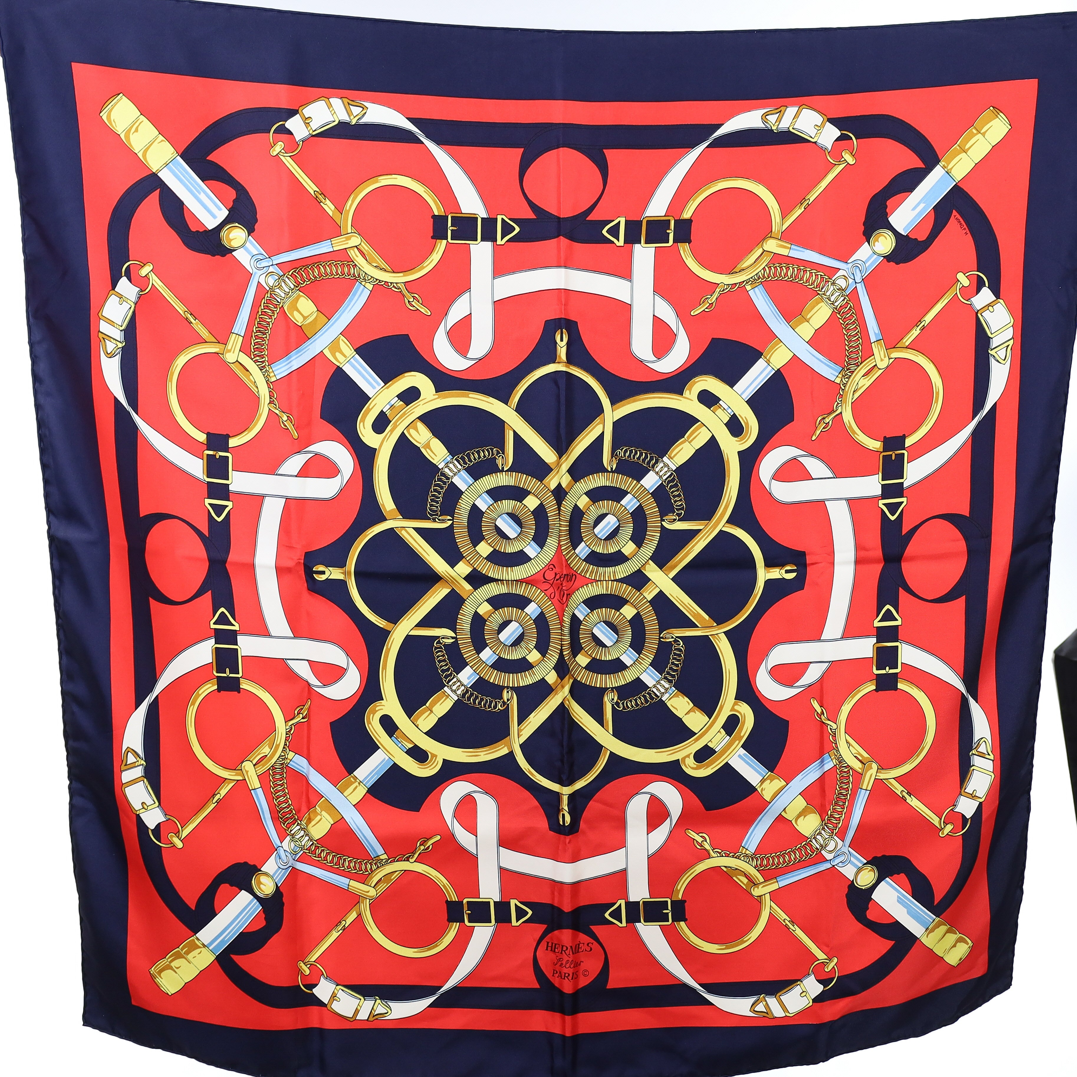 Brand New Boxed Hermès Eperon D’or Silk Scarf