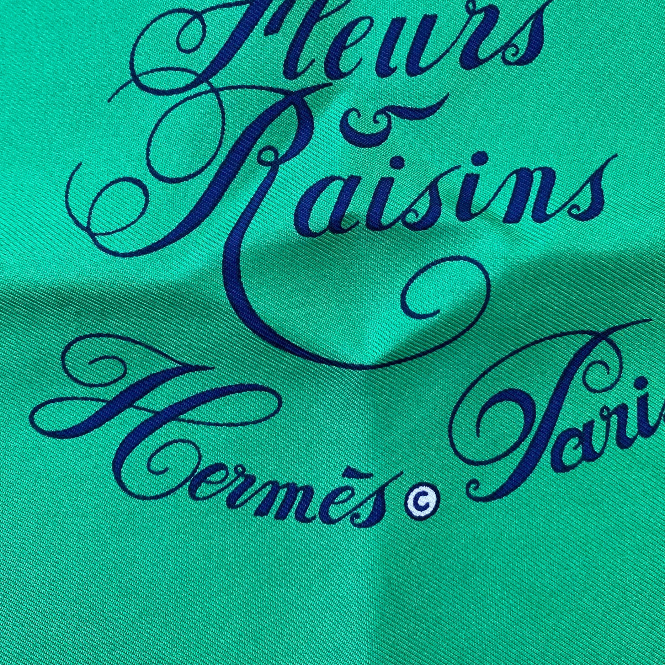 Immaculate Hermès Fleurs Et Raisins Silk Scarf Quite Rare
