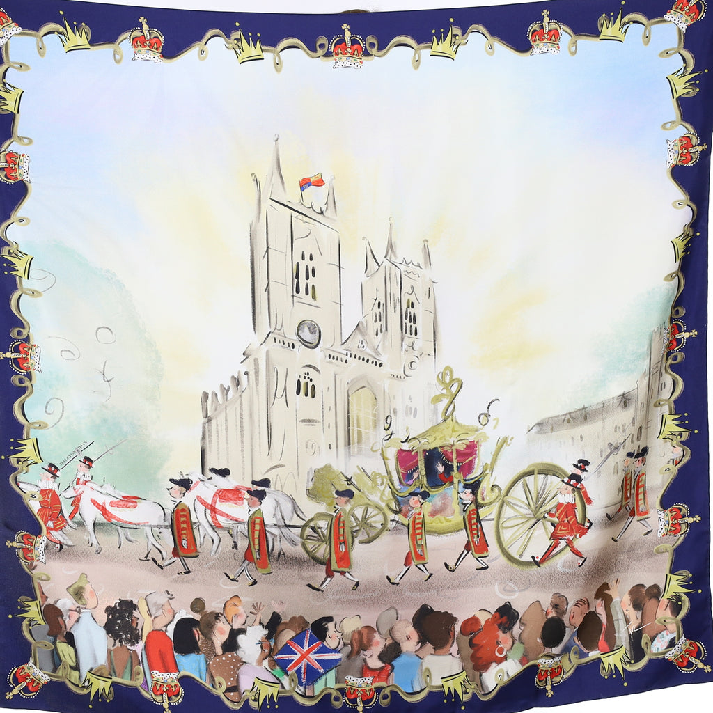 Halcyon Days Coronation At Westminster Abbey Silk Scarf