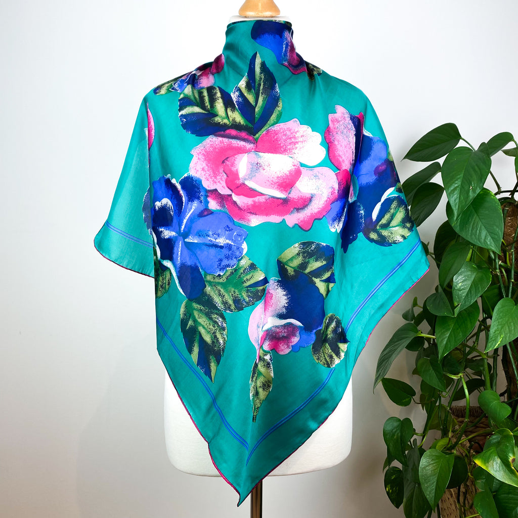 Singapore Floral Silk Scarf