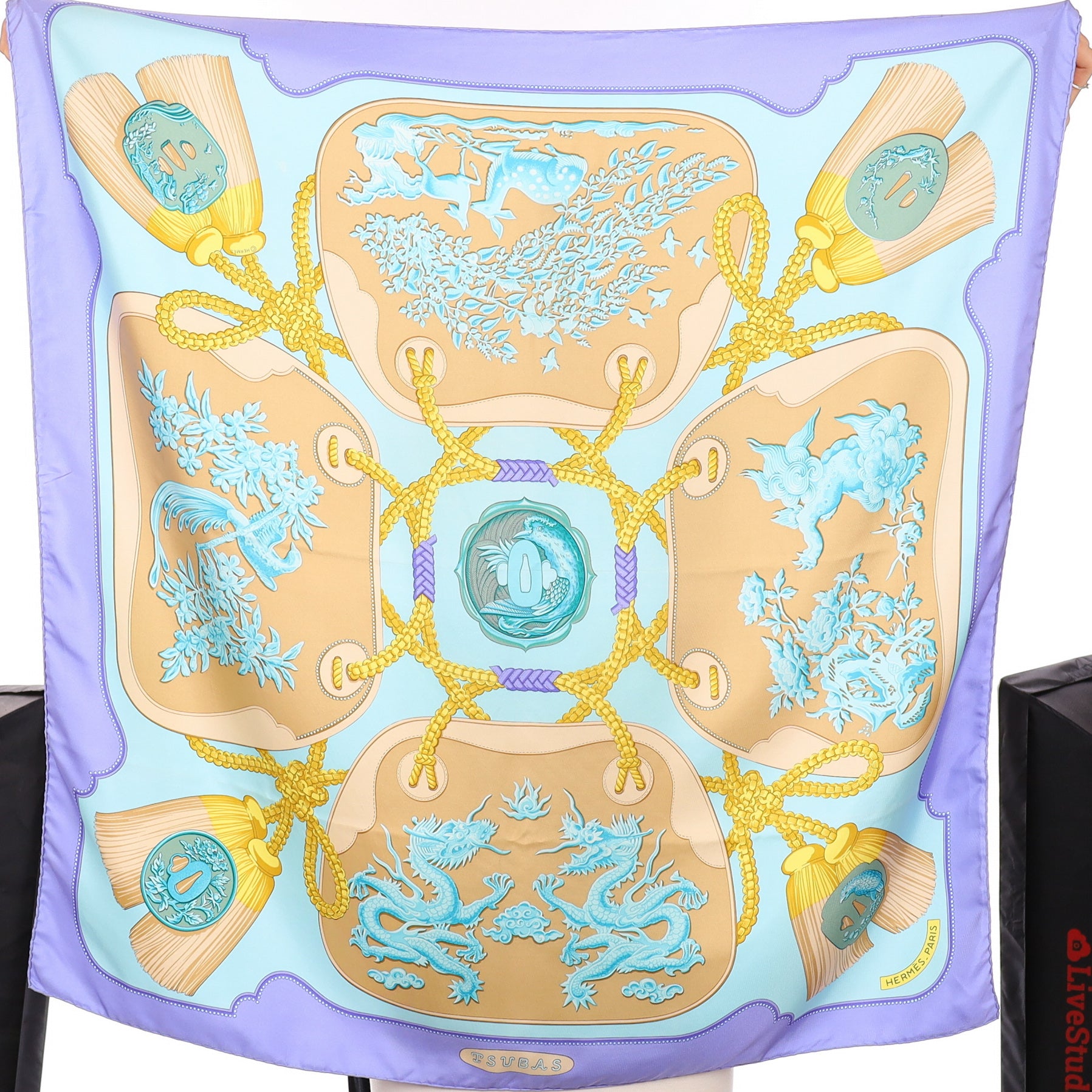 Hermès Tsubas Silk Scarf